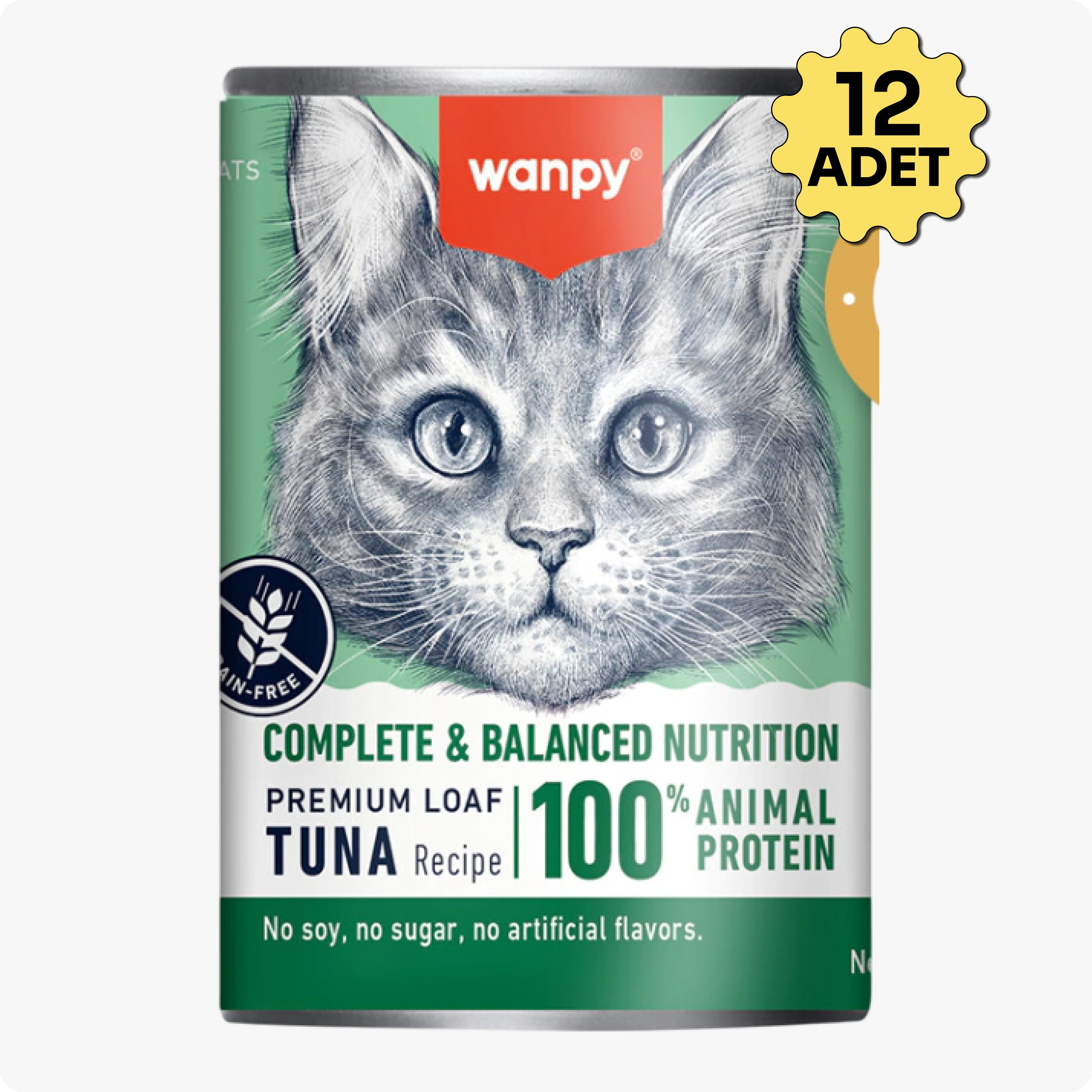 Wanpy Ton Balıklı Ezme Kedi Konservesi 375 gr 12'li