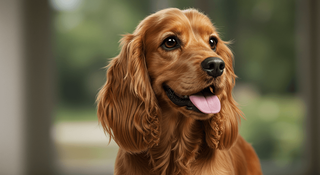 Uzun, ipeksi kulaklara sahip İngiliz Cocker Spaniel, neşeli ve oyuncu bir ifadeyle aile dostu yapısını sergiliyor.