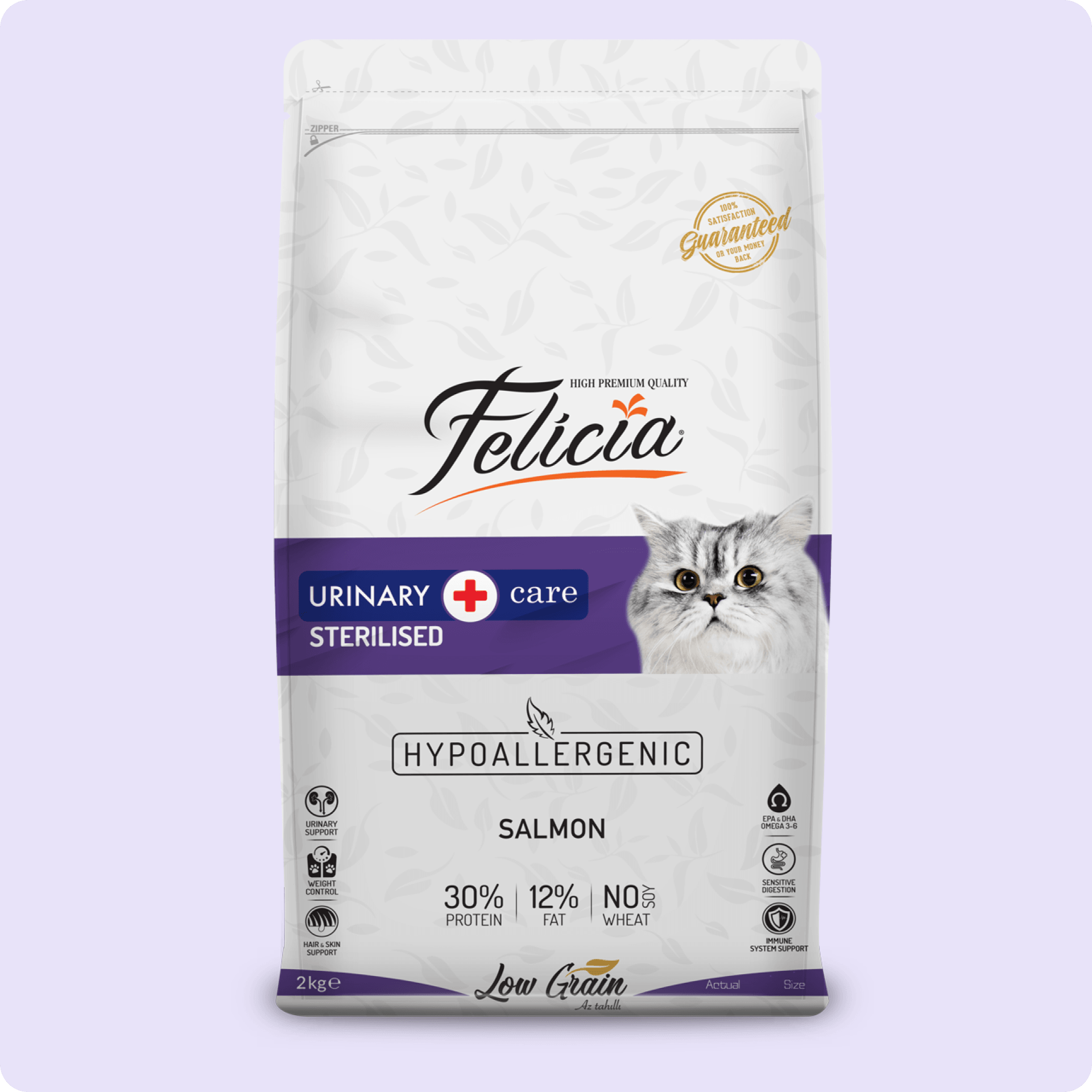 Felicia Hypo-Allergenic Üriner Sağlığı için Somonlu Düşük Tahıllı Kısırlaştırılmış Kedi Maması 2 kg