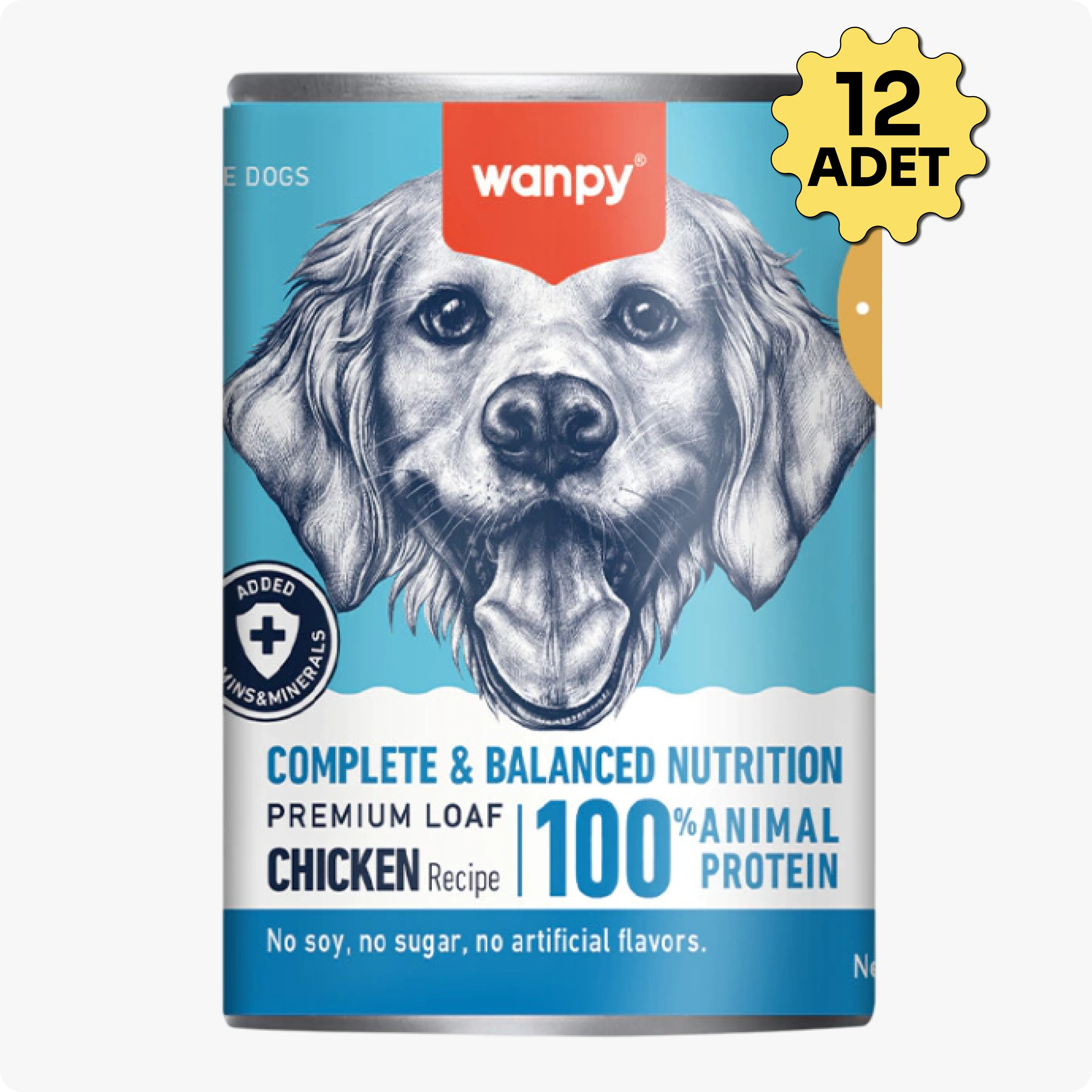 Wanpy Tavuklu Ezme Köpek Konservesi 375 gr 12'li