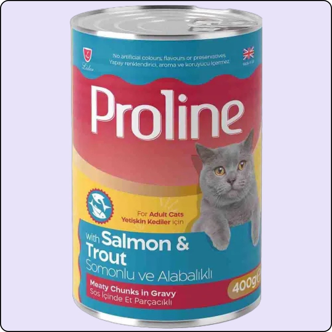 Proline Somonlu ve Alabalıklı Sos İçinde Gravy Yetişkin Kedi Konservesi 400 gr 12 Adet