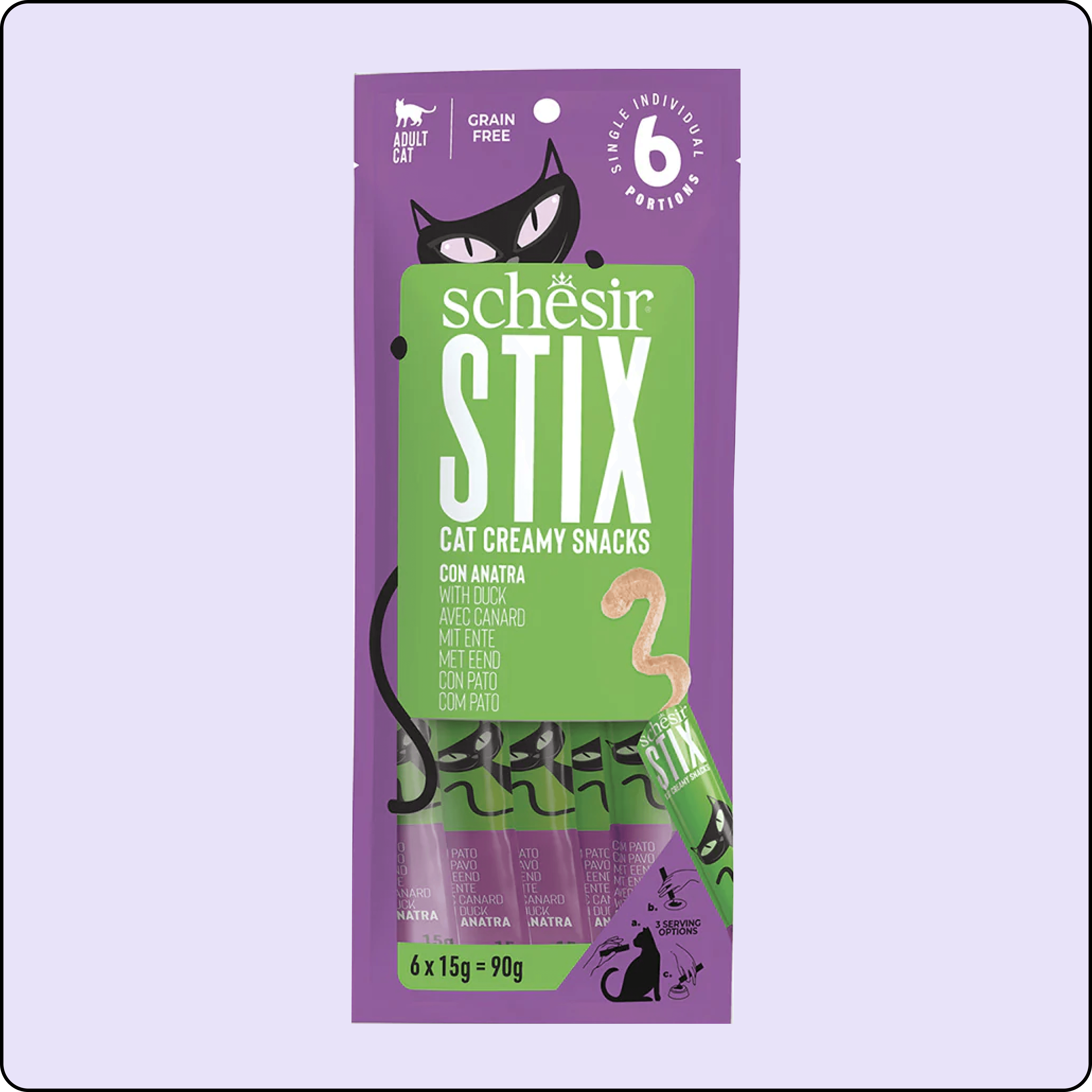 Schesir Cat Stix Ördekli Krema Kedi Ödülü 6 x 15 gr 