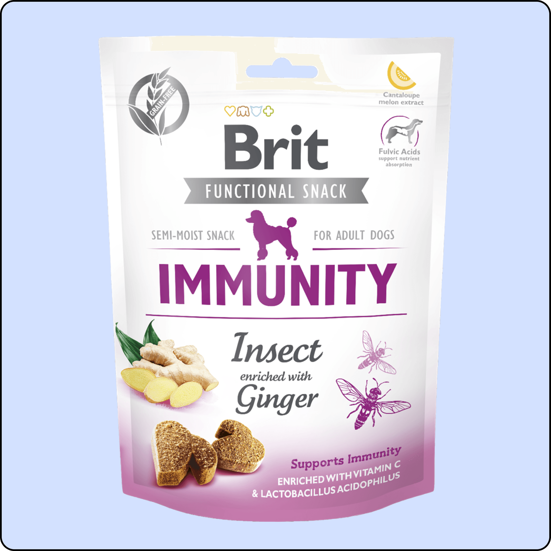 Brit Immunity Zencefilli ve Larva Proteinli Bağışıklık Destekleyici Köpek Ödülü 150 gr