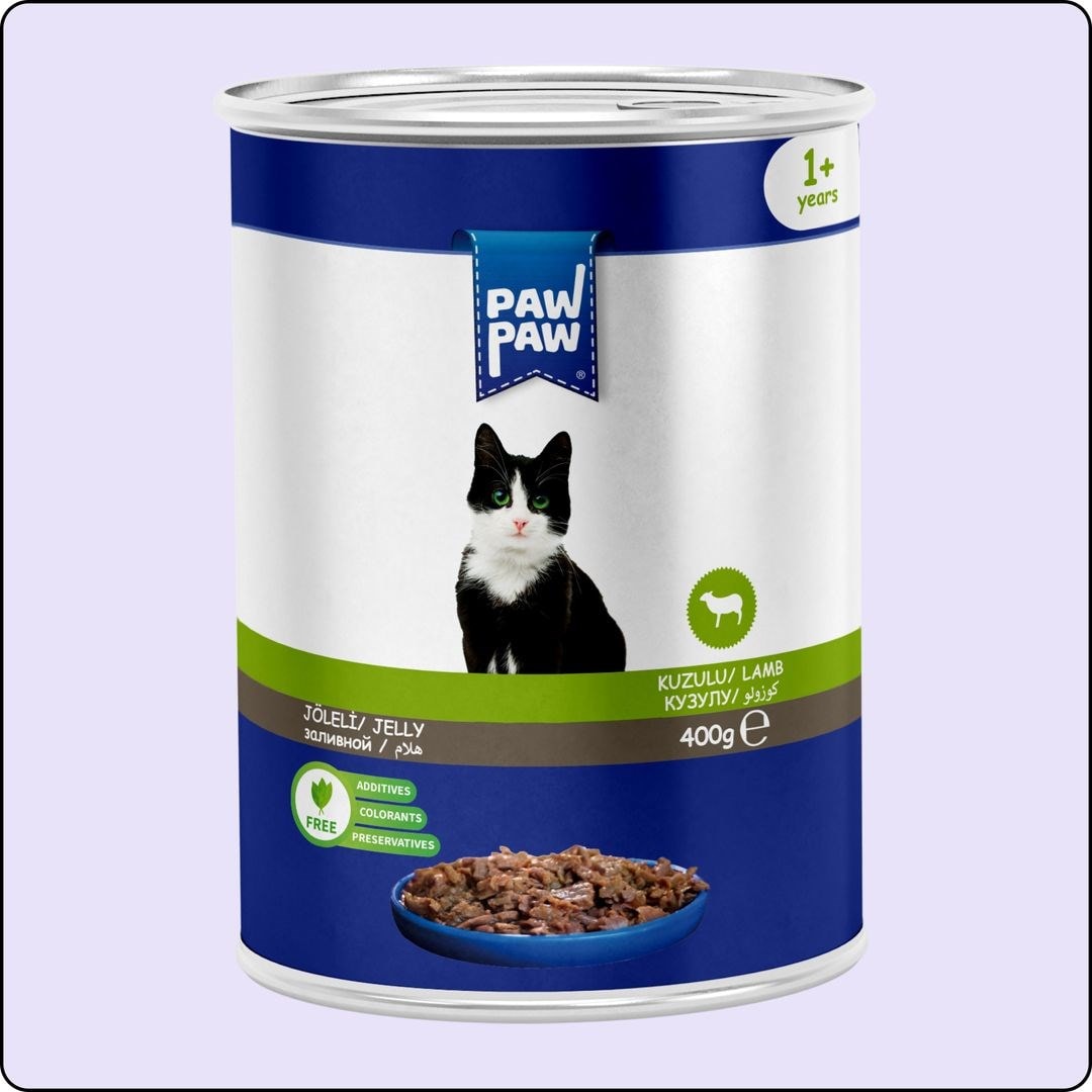 Paw Paw Kuzu Etli Yetişkin Kedi Konserve Maması 400 gr 24 Adet