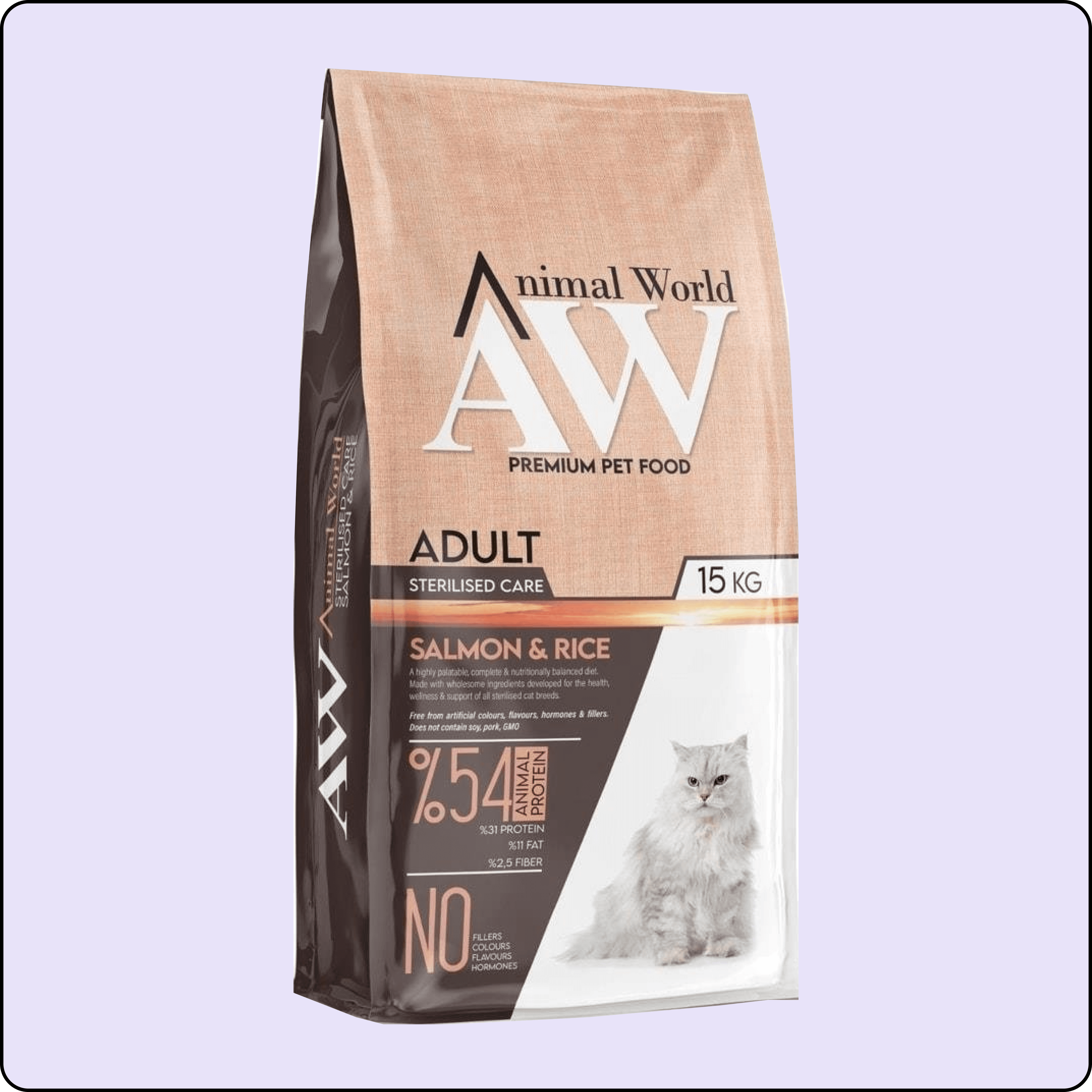 Animal World Somonlu Kısırlaştırılmış Kedi Maması 15 kg 
