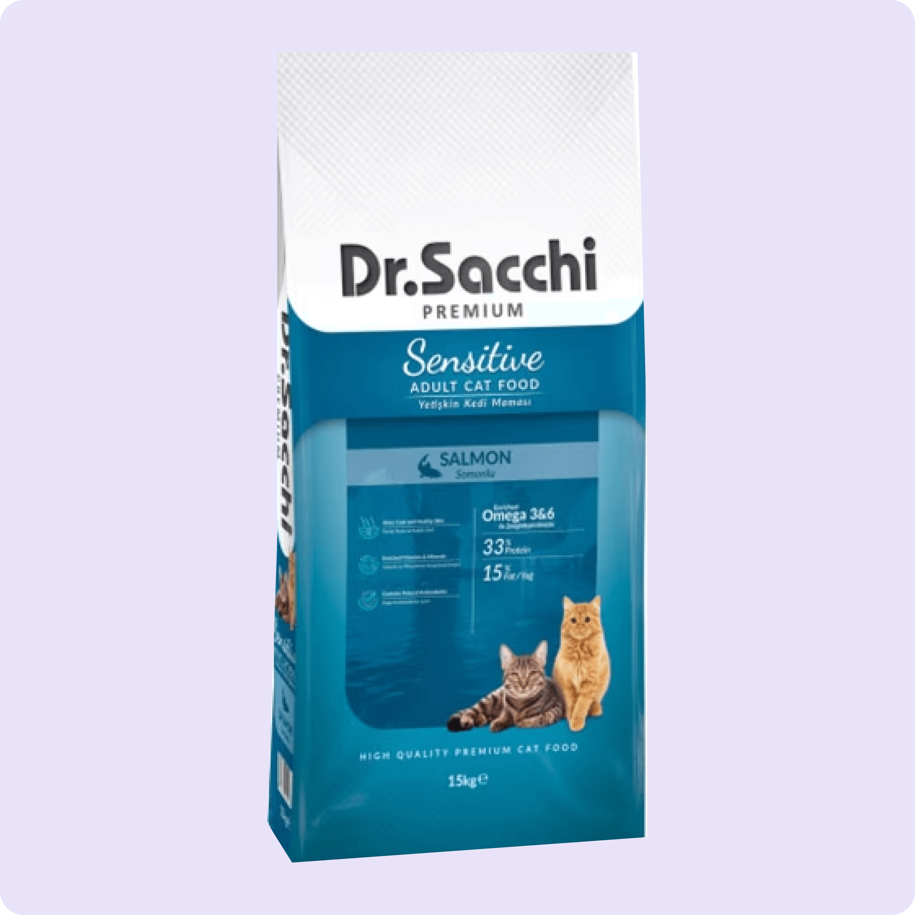 Dr.  Sacchi Premium Sensitive Salmon Yetişkin Kedi Maması 15 kg 