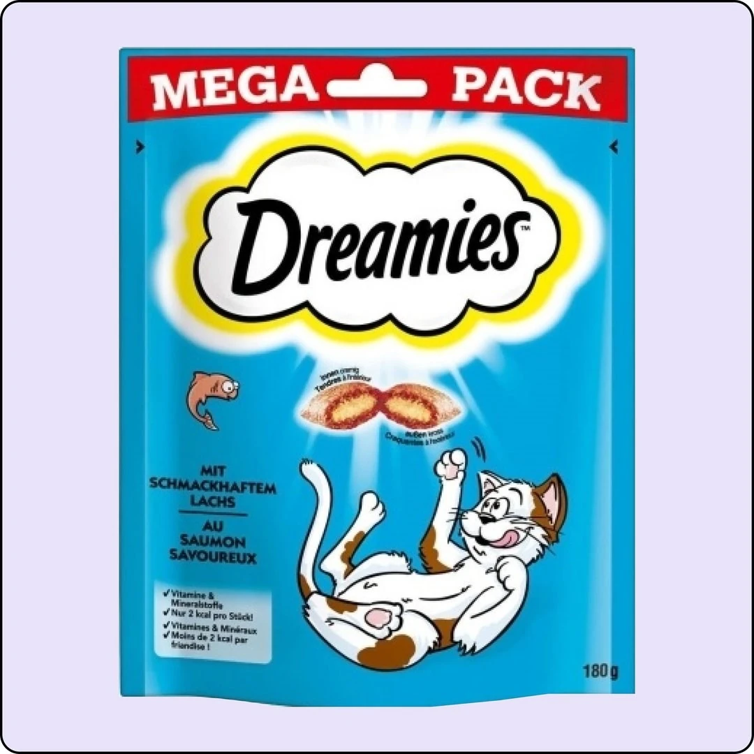 Dreamies Mega Pack İç Dolgulu Somonlu Kedi Ödül Bisküvisi 180 gr 4 Adet