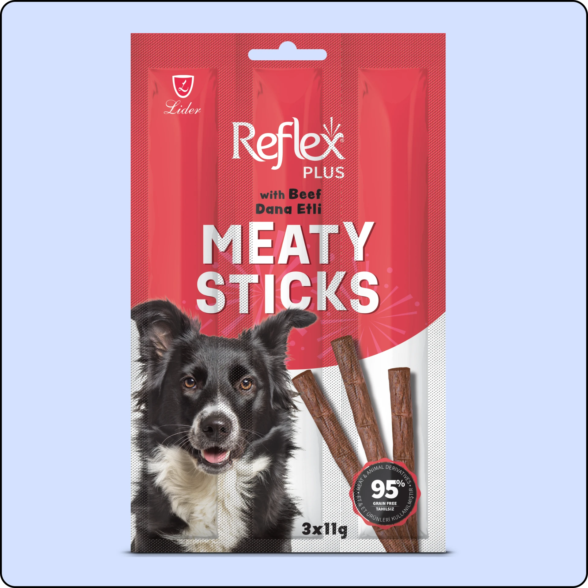 Reflex Plus Biftekli Köpek Ödül Çubuğu 11 gr (3'lü)