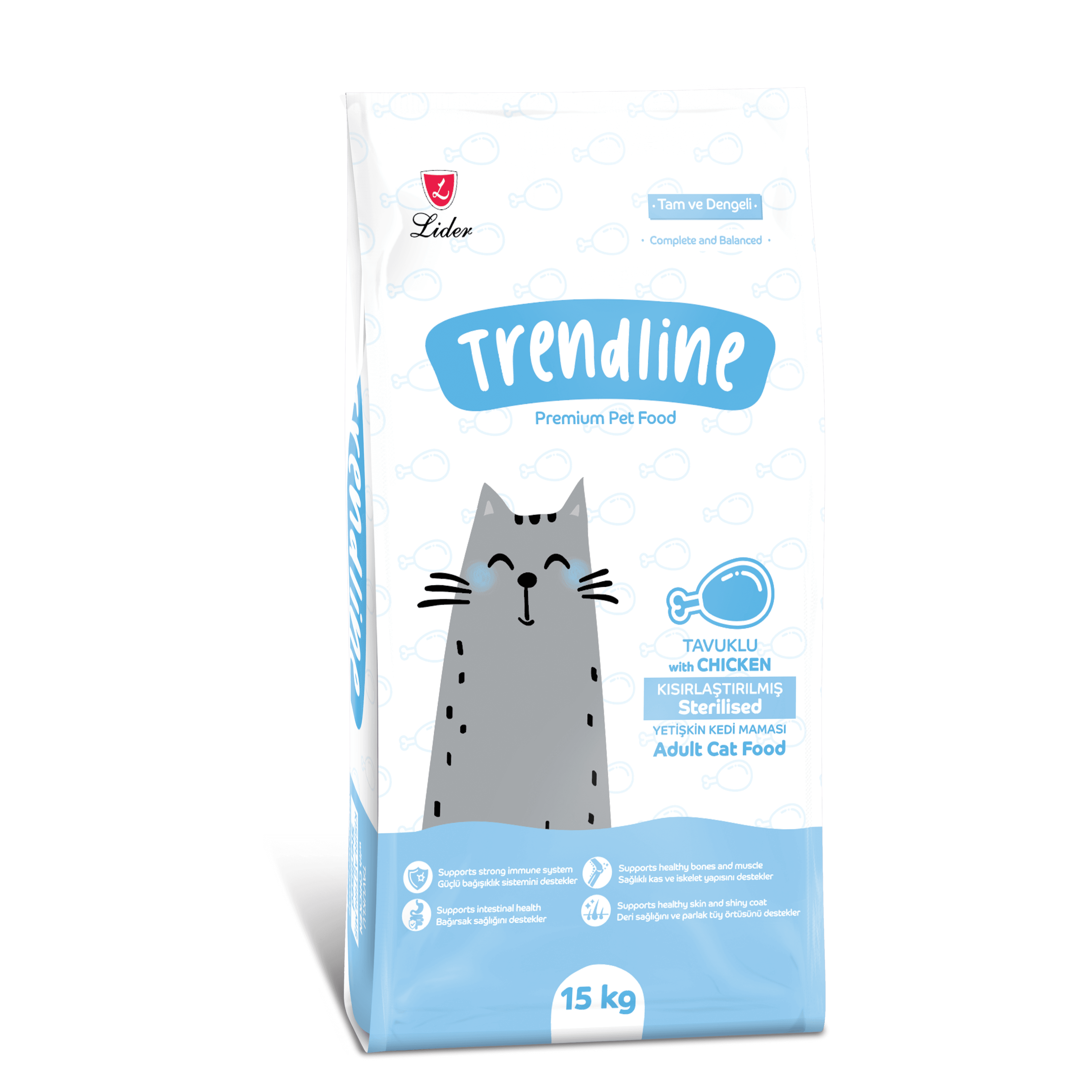 Trendline Tavuklu Kısırlaştırılmış Kedi Maması 15 kg