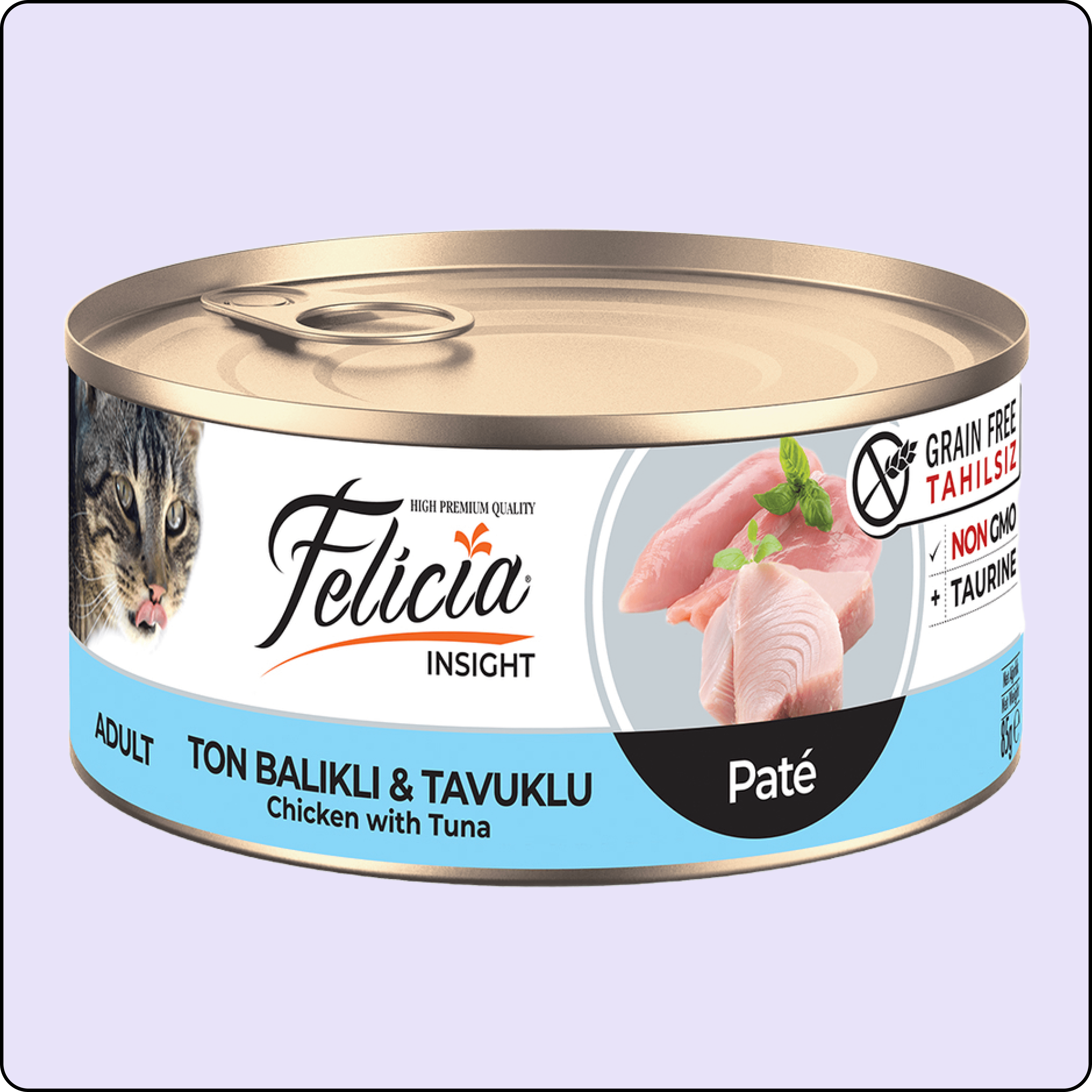 Felicia Kıyılmış Ton Balıklı ve Tavuklu Yetişkin Kedi Konservesi 85 gr