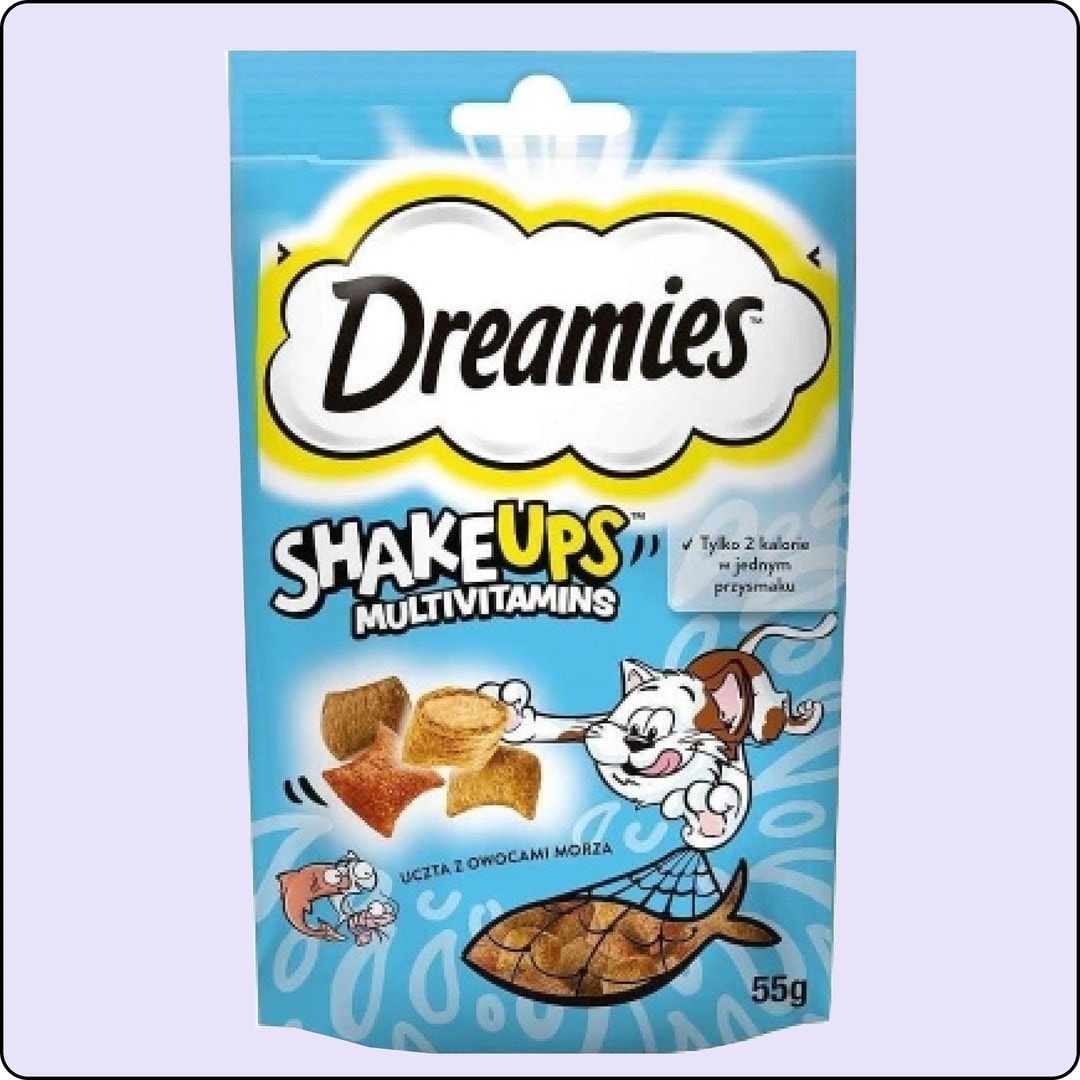 Dreamies ShakeUps Seafood Balıklı ve Karidesli Kedi Ödül Bisküvisi 55 gr 24 Adet