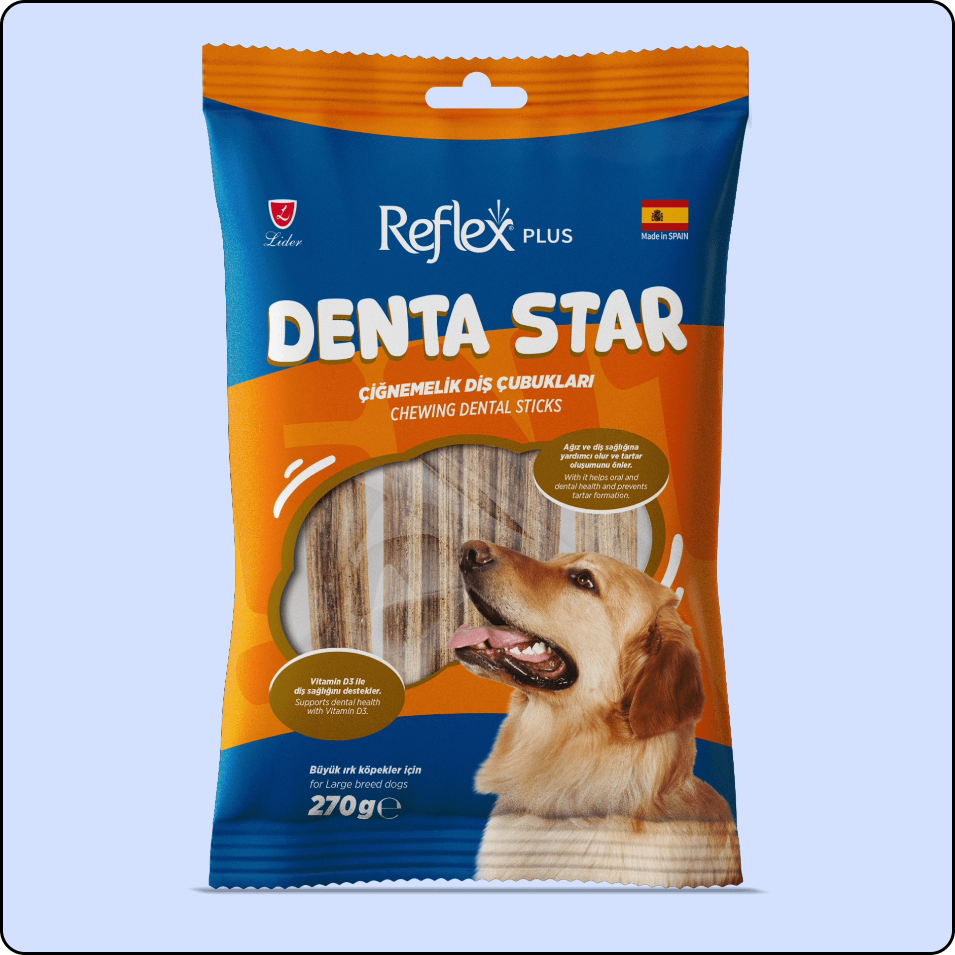 Reflex Plus Denta Star Diş Sağlığı Destekleyici Büyük Irk Köpek Ödül Maması 270 gr