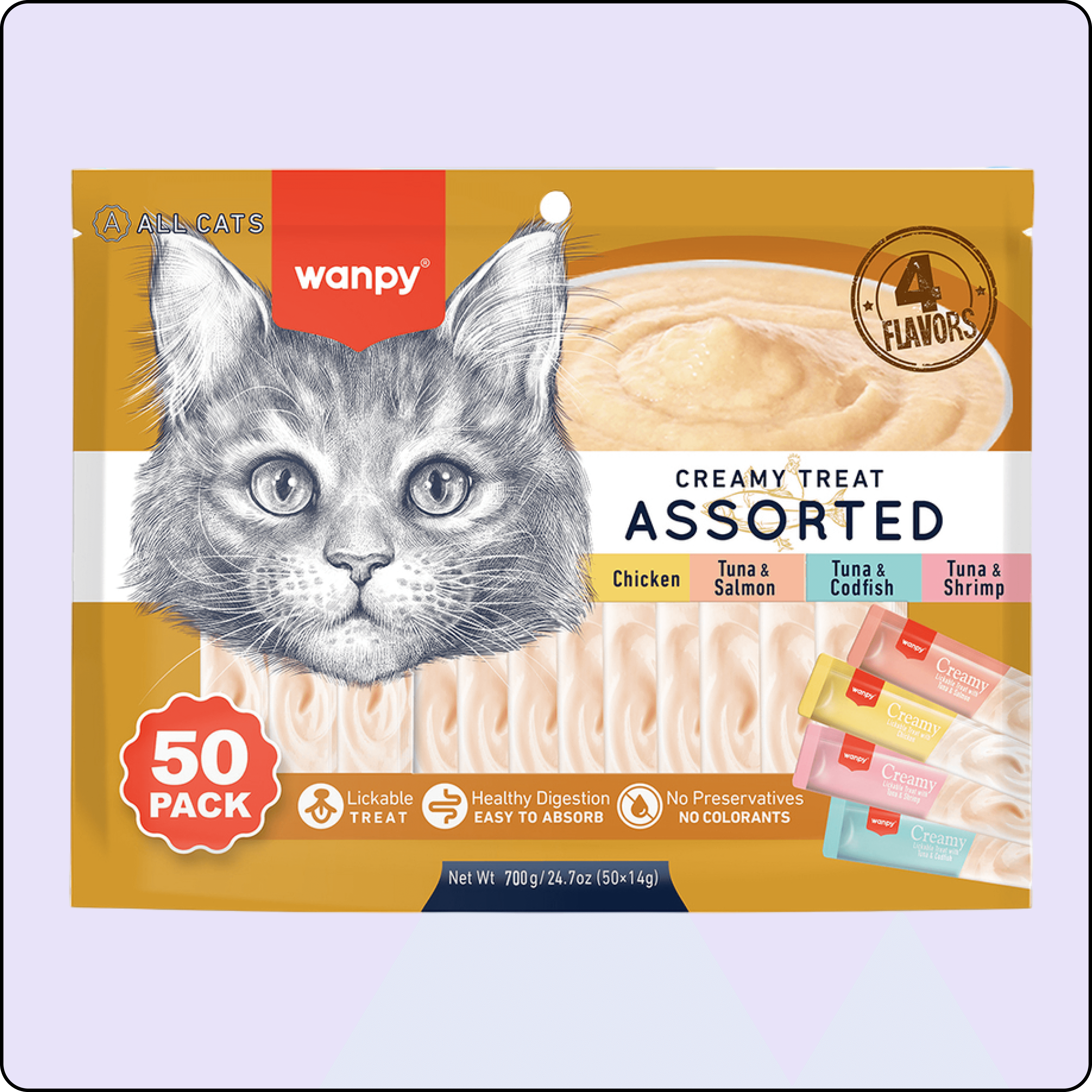 Wanpy Karışık Sıvı Kedi Ödülü 50x14 gr