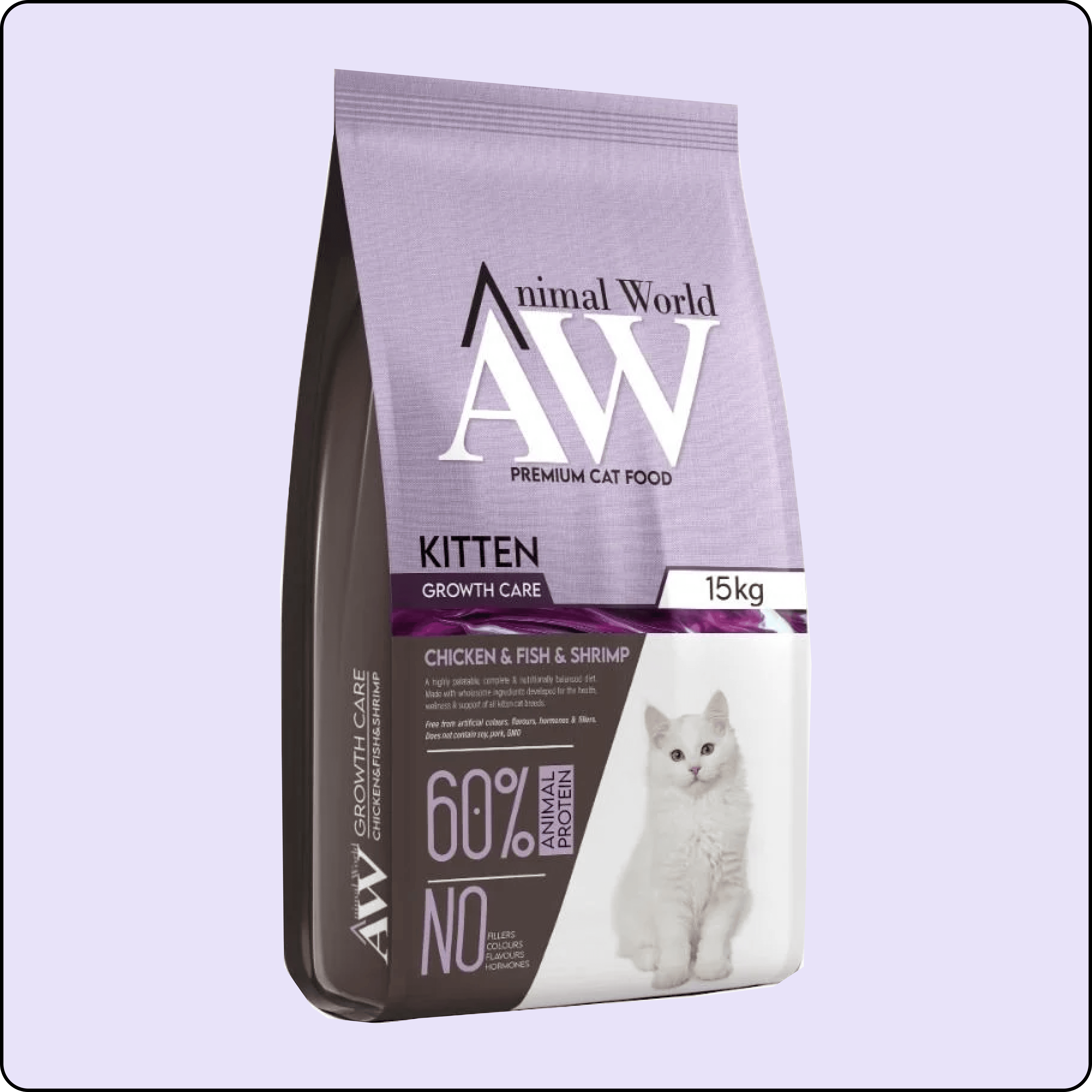 Animal World Kitten Tavuklu, Balıklı ve Karidesli Yavru Kedi Maması 15 kg
