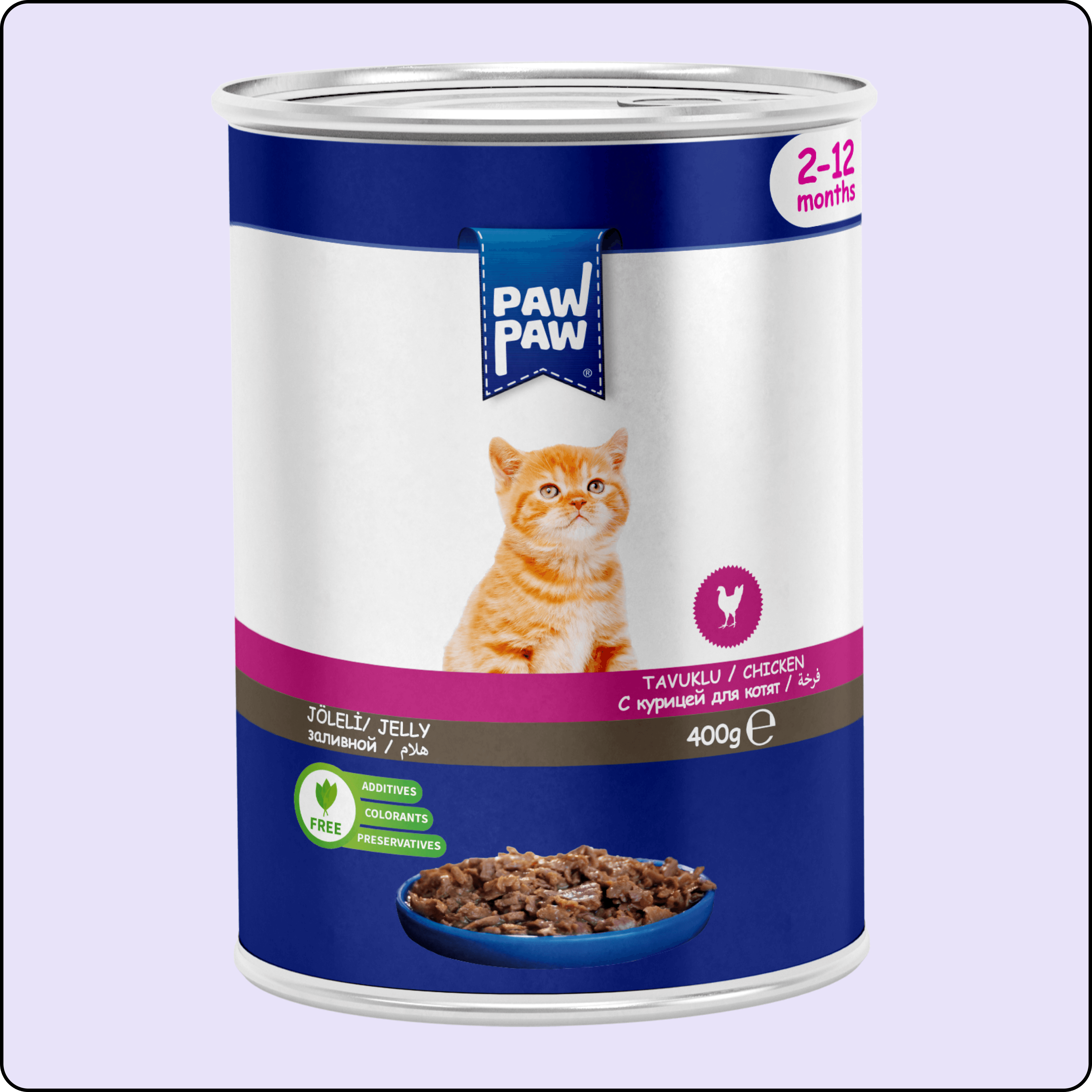 Paw Paw Tavuk Etli Yavru Kedi Konserve Maması 400 gr