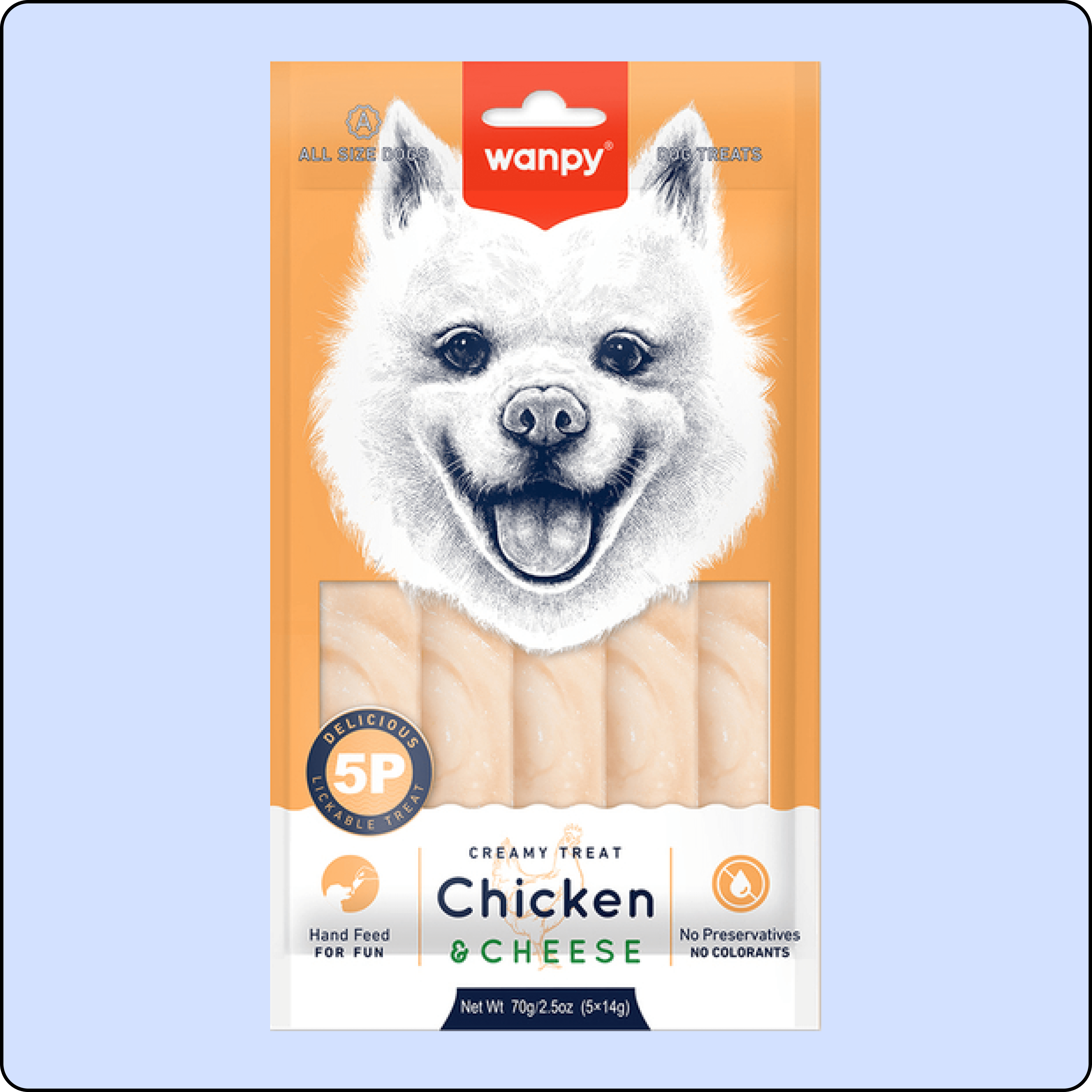 Wanpy Tavuklu ve Peynirli Krema Köpek Ödül Maması 14 gr (5'li)