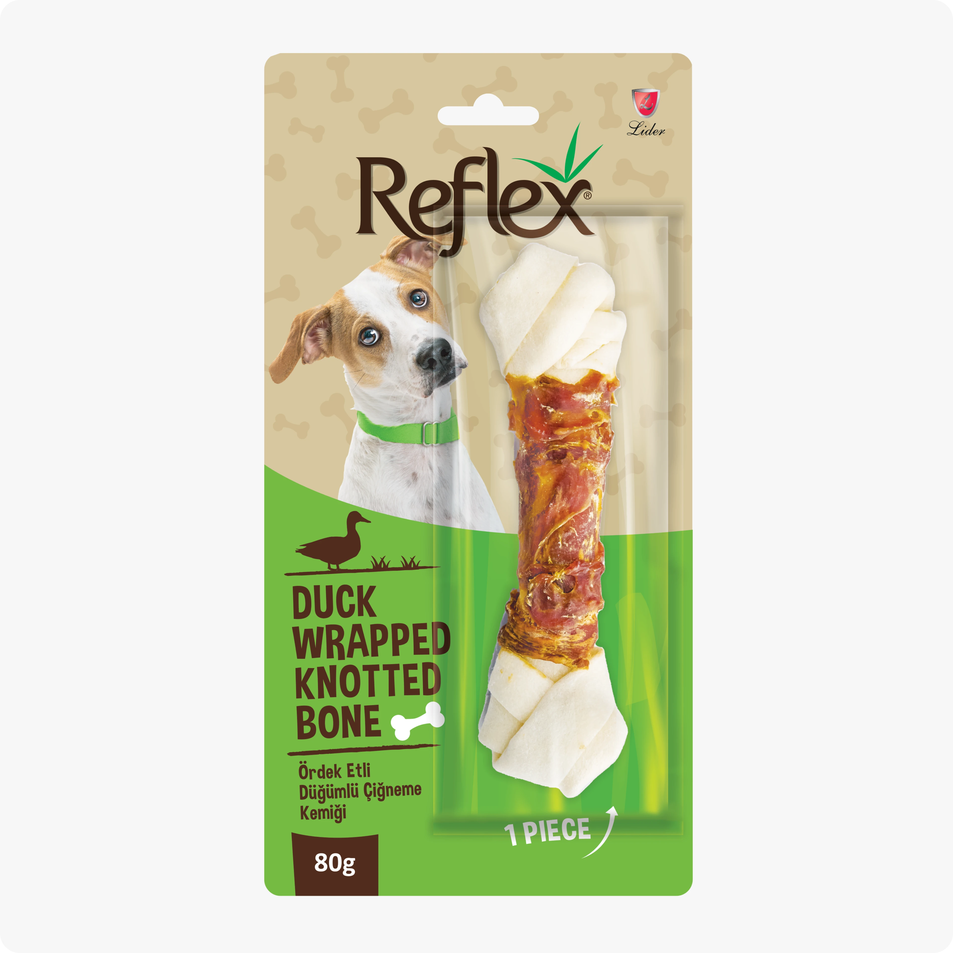 Reflex Ördek Eti Sargılı Düğümlü Köpek Çiğneme Kemiği 80 gr