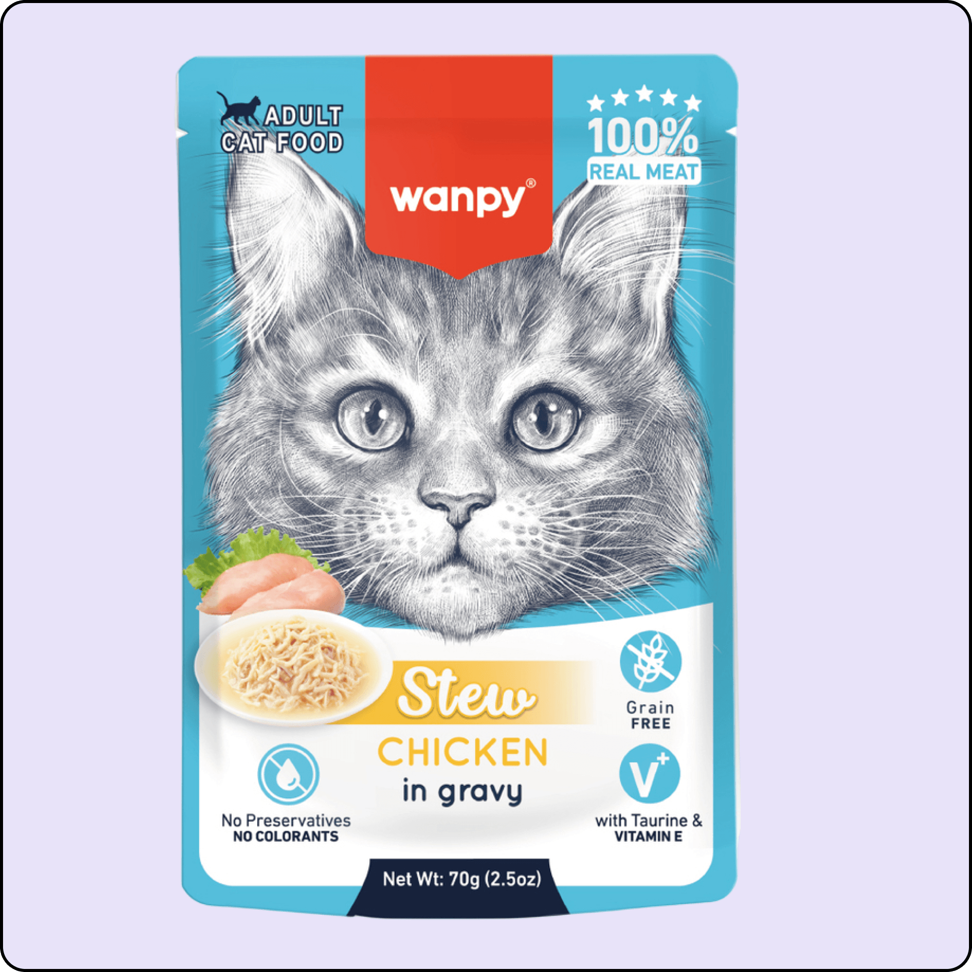 Wanpy Stew Sos İçinde Tavuklu Yetişkin Kedi Konservesi 70 gr