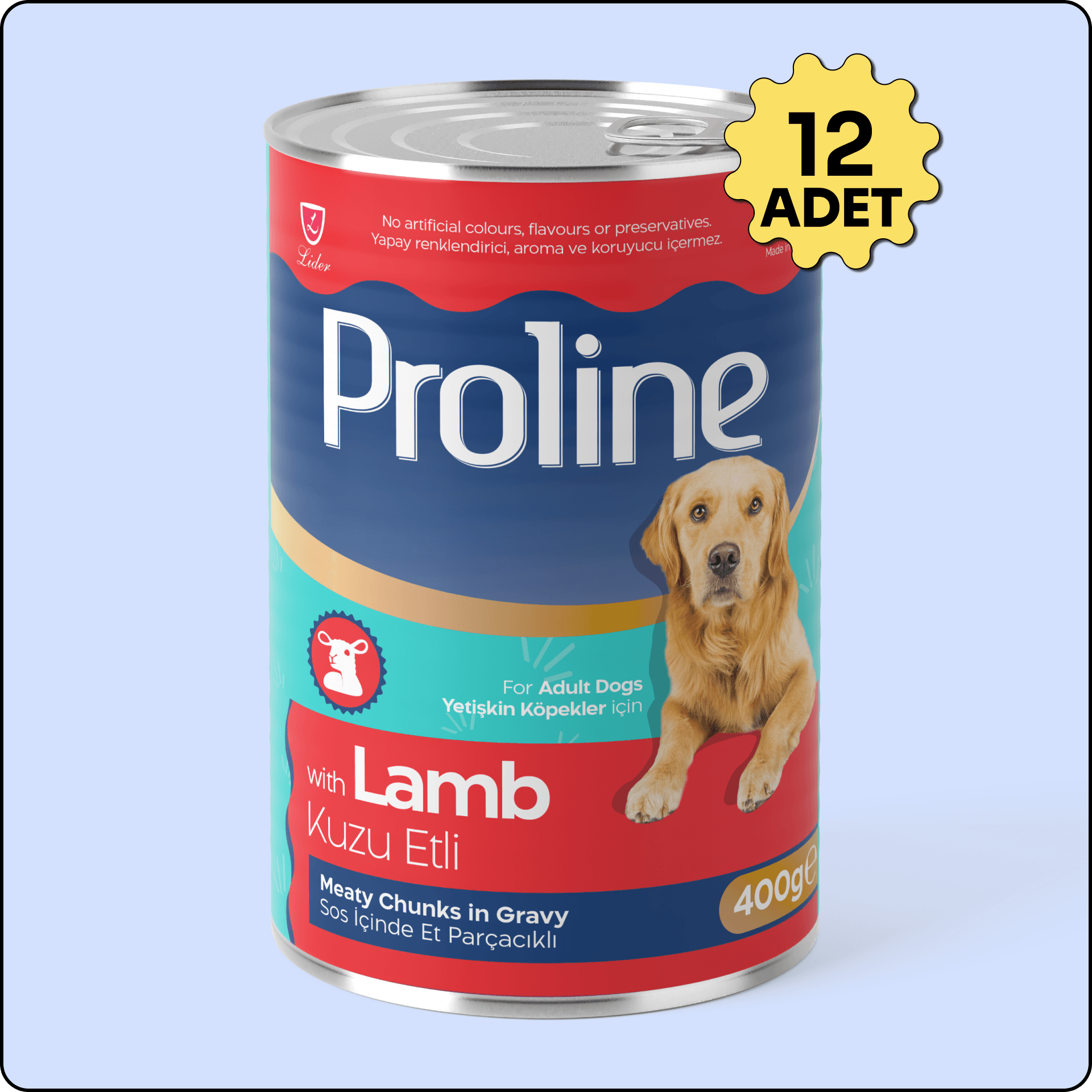 Proline Sos İçinde Parça Kuzu Etli Yetişkin Köpek Konservesi 400 gr 12 Adet