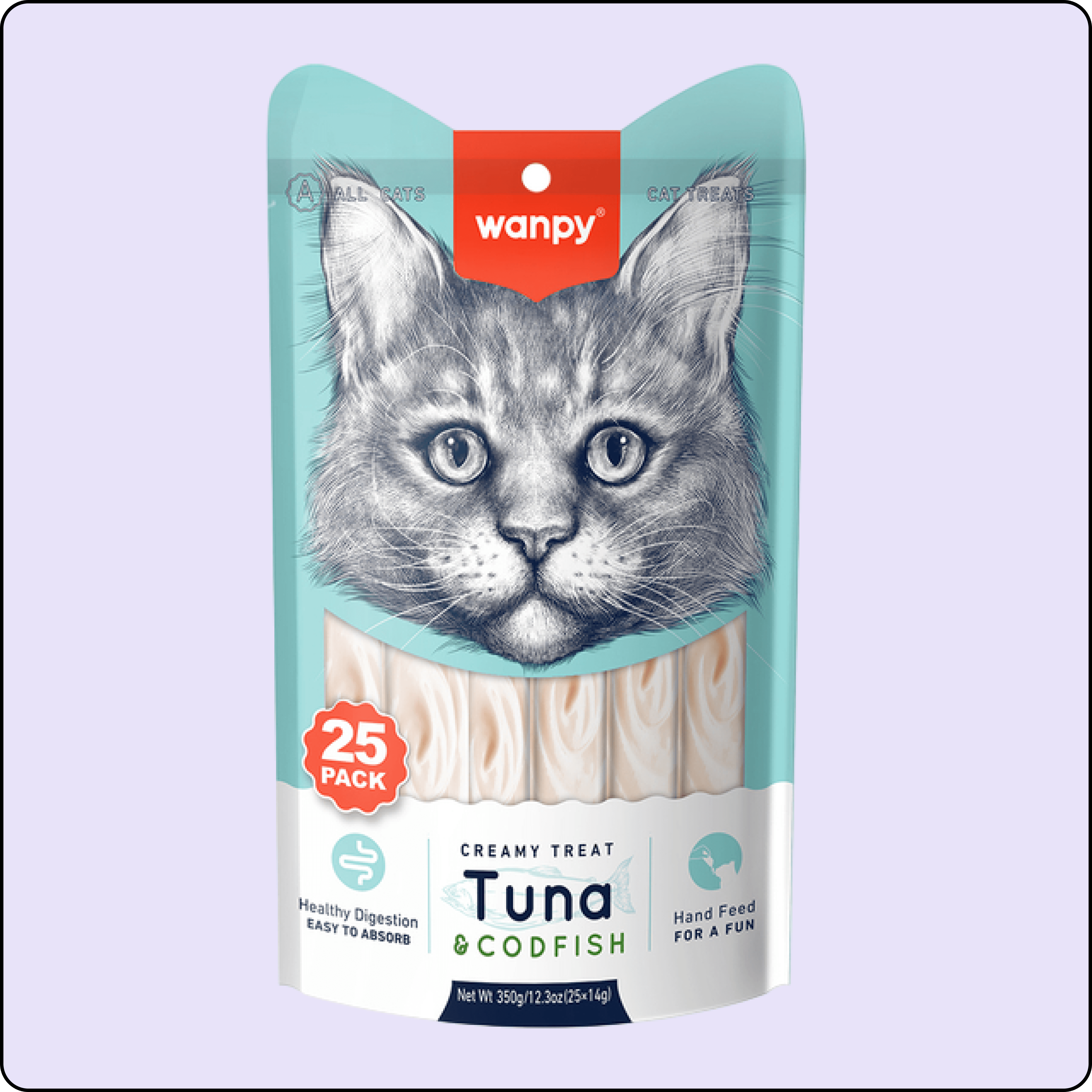 Wanpy Ton ve Morina Balıklı Krema Kedi Ödül 25'li 14 gr