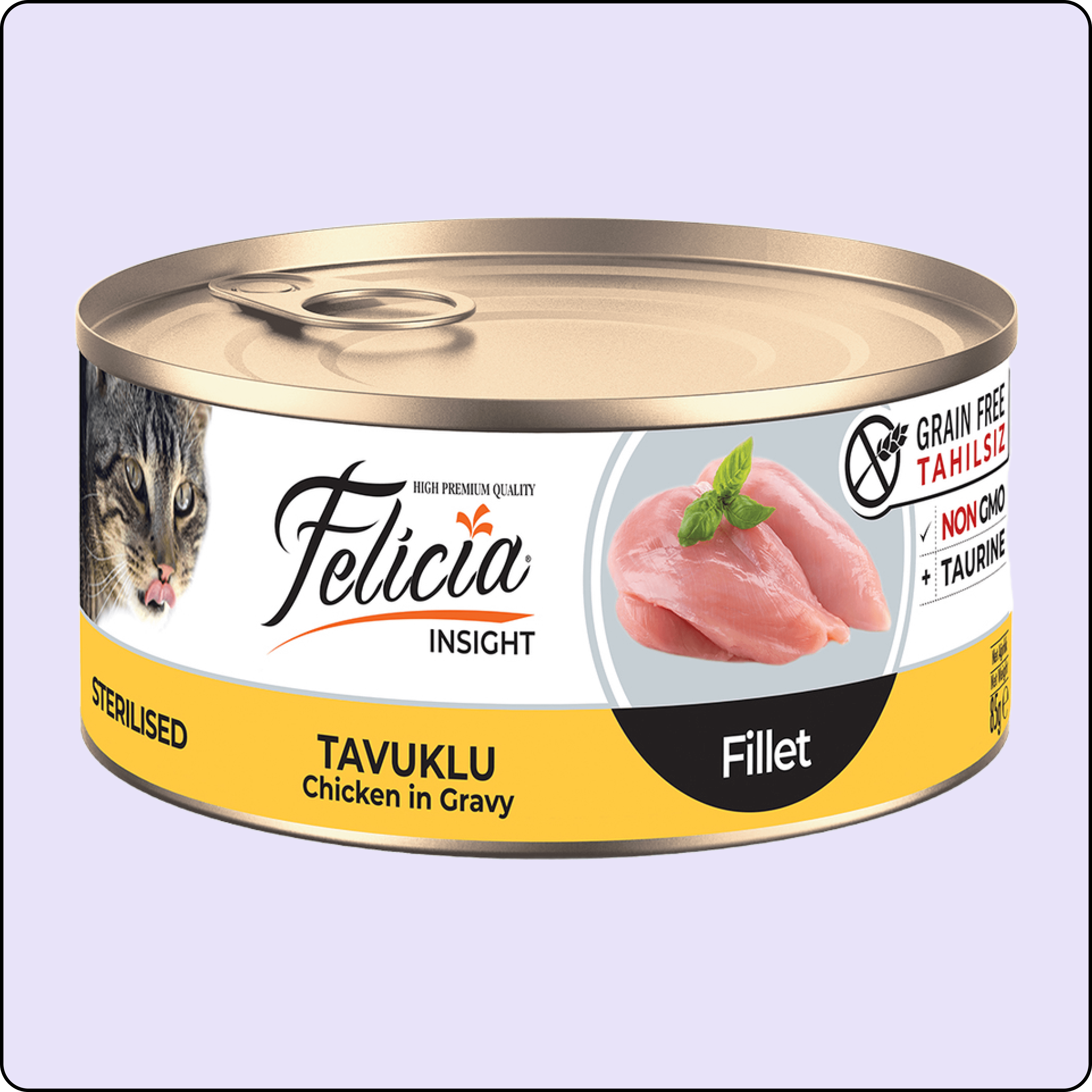 Felicia Fileto Tavuklu Tahılsız Kısırlaştırılmış Kedi Konservesi 85 gr