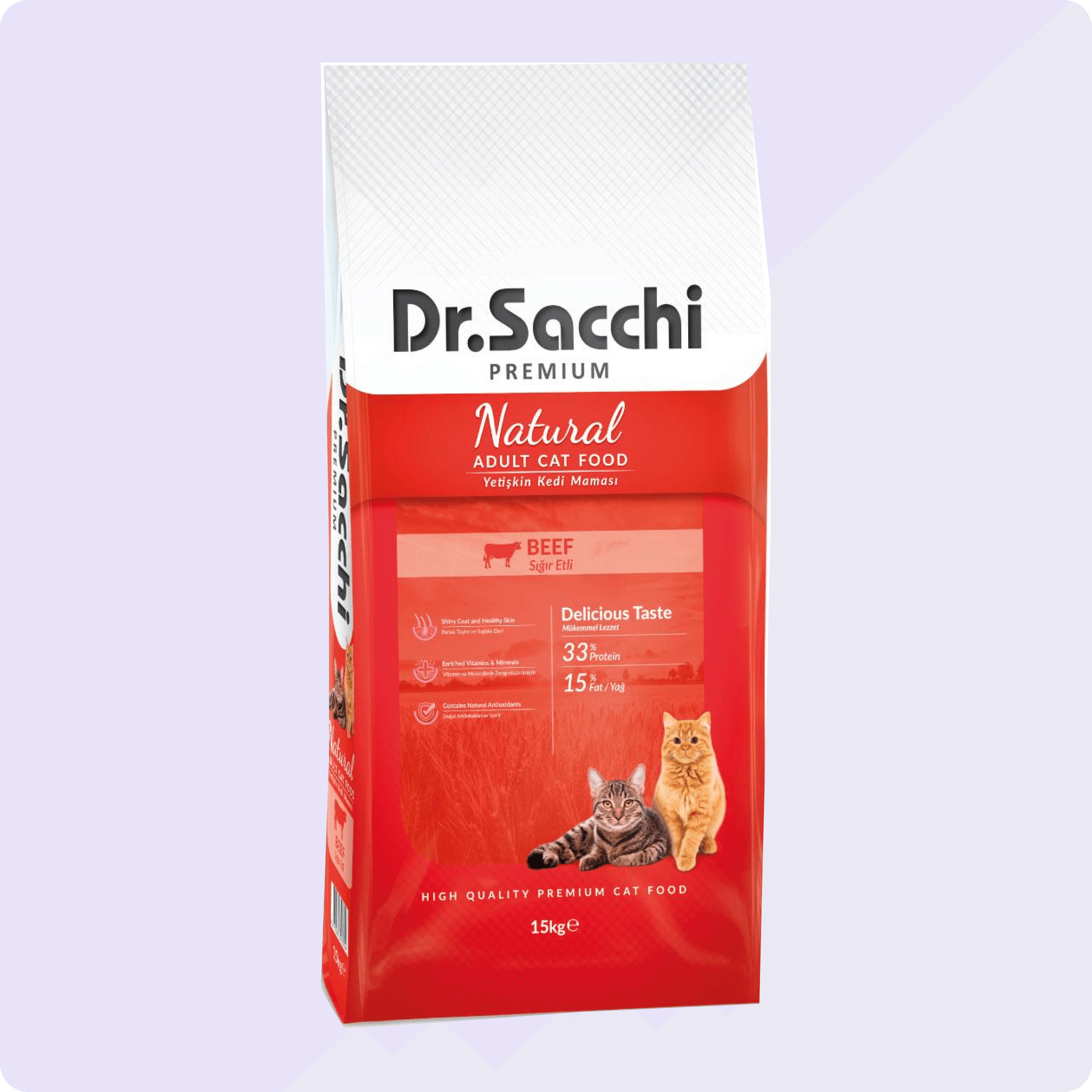 Dr. Sacchi Premium Natural Biftekli Yetişkin Kedi Maması 15 kg