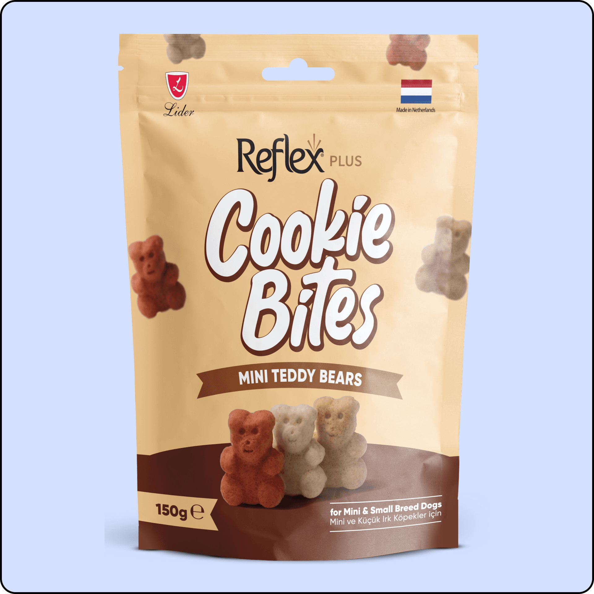 Reflex Plus Mini Teddy Bears Mini ve Küçük Irk Yetişkin Köpek Ödül Maması 150 gr