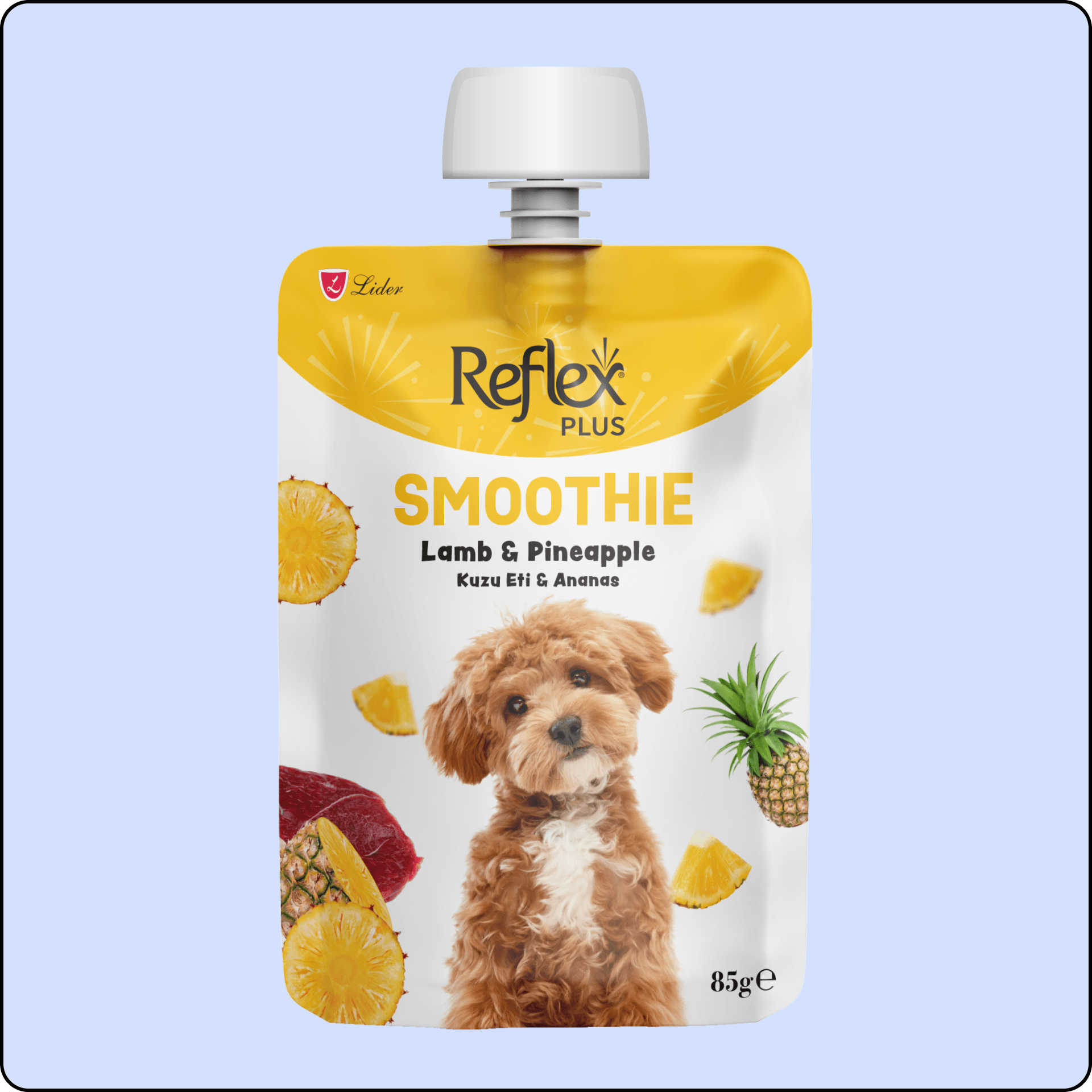 Reflex Plus Smoothie Kuzu Etli ve Ananaslı Köpek Ödül Maması 85gr