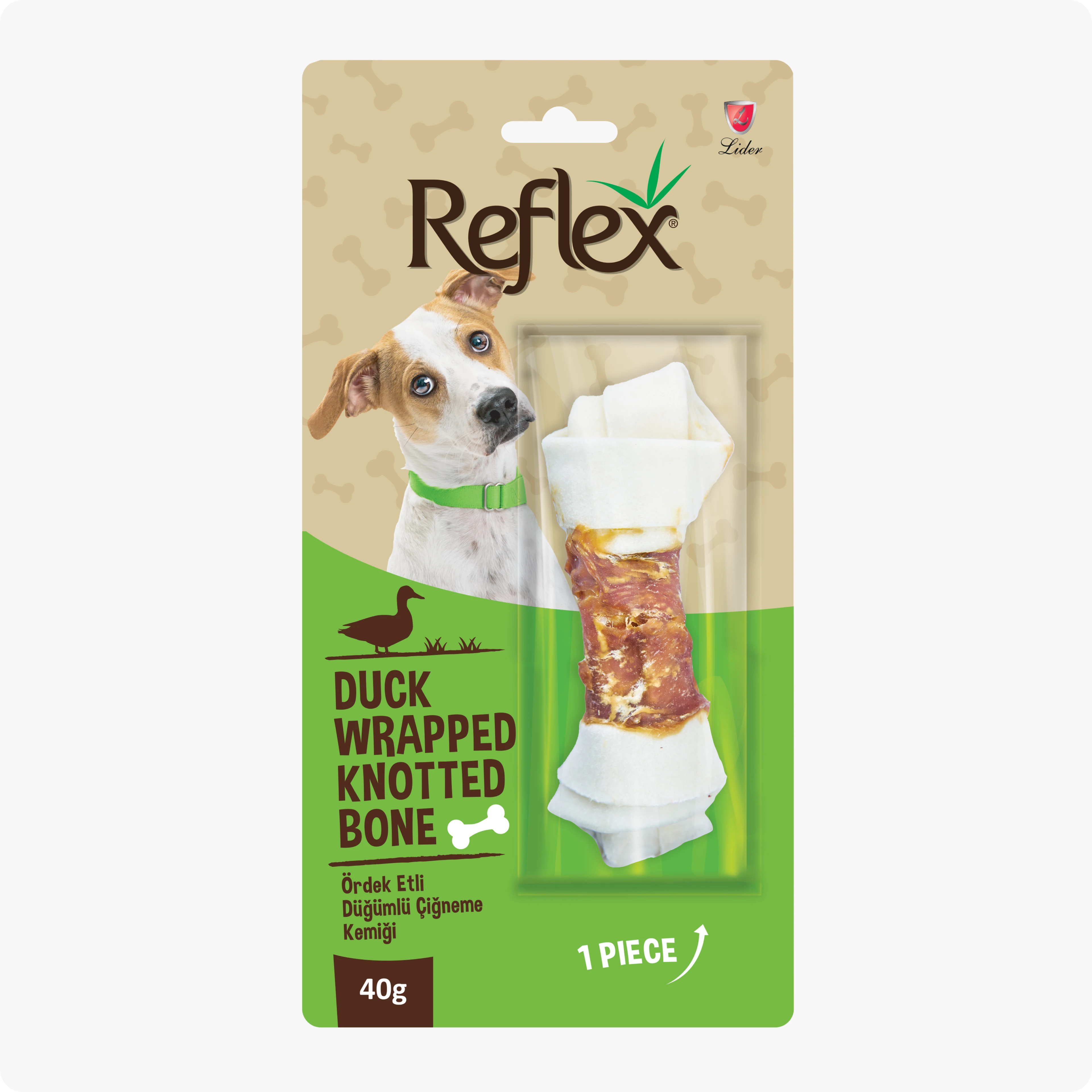 Reflex Ördek Eti Sargılı Düğümlü Köpek Çiğneme Kemiği 40 gr