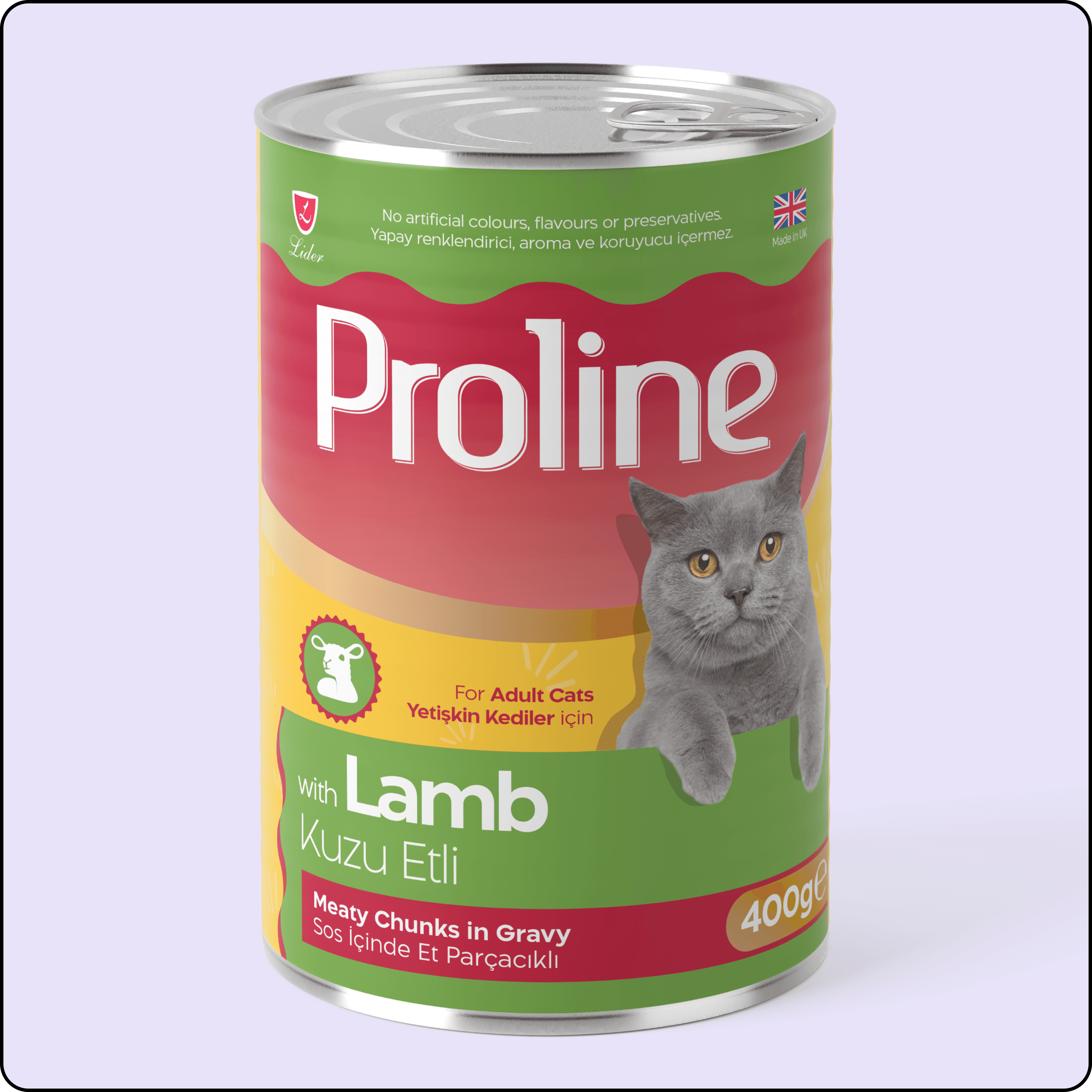 Proline Sos İçinde Parça Kuzu Etli Yetişkin Kedi Konservesi 400gr 24 Adet