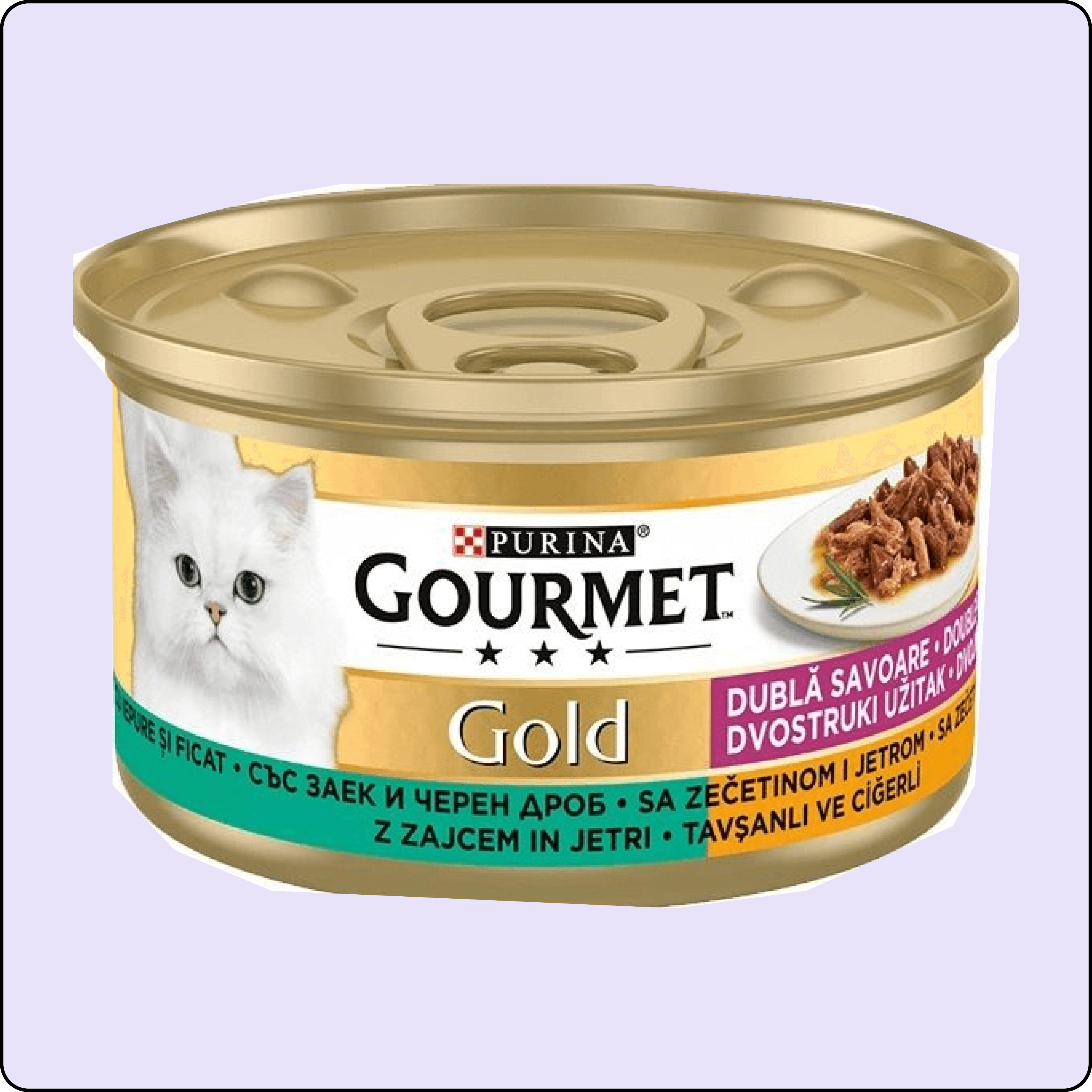 Gourmet Gold Parça Etli Ciğerli Tavşanlı Kedi Konservesi 85 gr