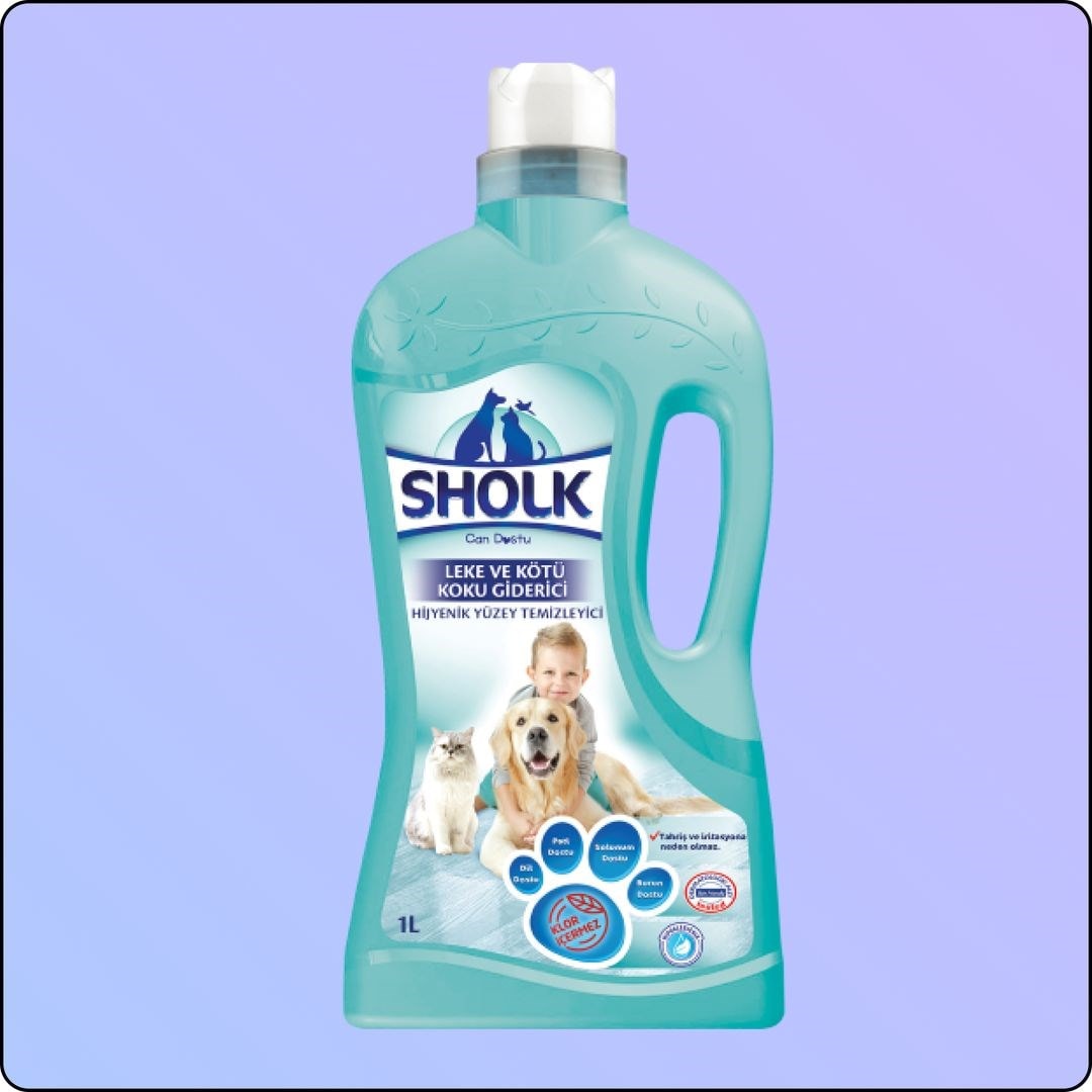 Sholk Klorsuz Leke ve Kötü Koku Giderici Hijyenik Yüzey Temizleyici 1 lt 3 Adet