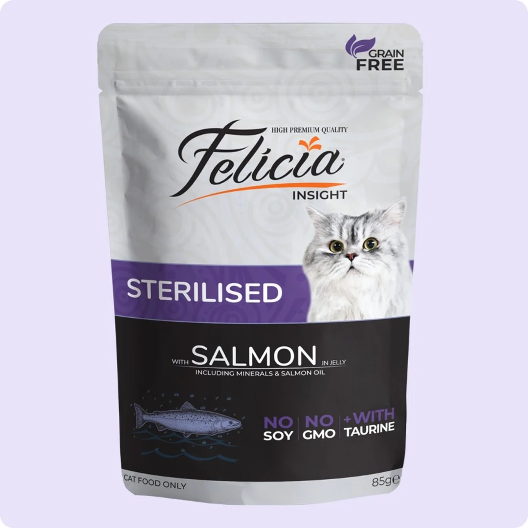 Felicia Jöle İçinde Somonlu Taurinli Tahılsız Kısırlaştırılmış Kedi Konservesi 85 gr (12 Adet)