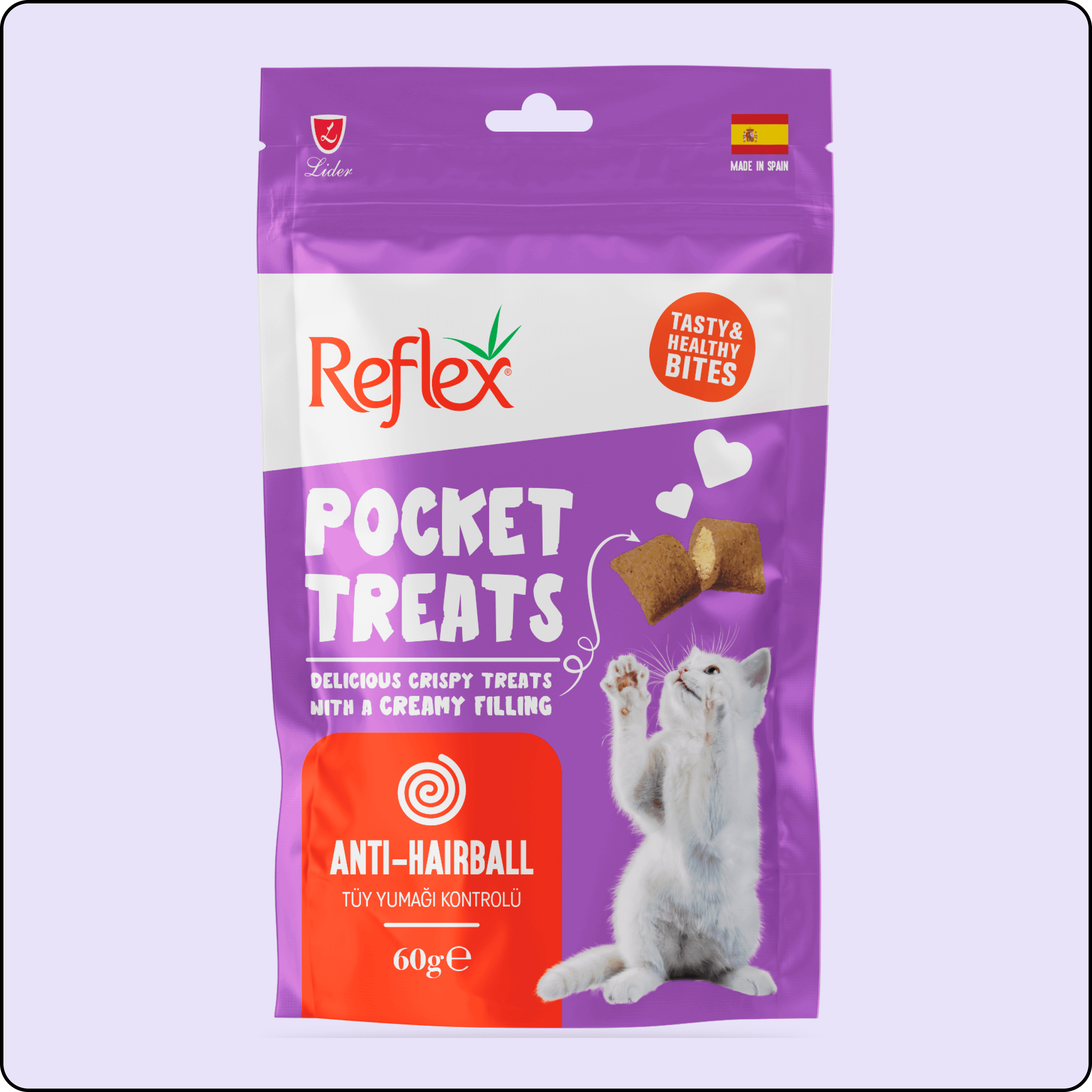 Reflex Pocket Treats Anti-Hairball Tüy Yumağı Kontrolü Kedi Ödül Maması 60gr