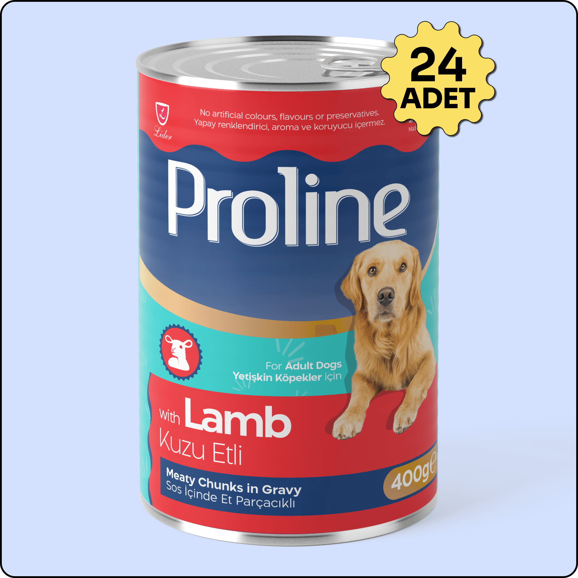 Proline Sos İçinde Parça Kuzu Etli Yetişkin Köpek Konservesi 400 gr 24'lü