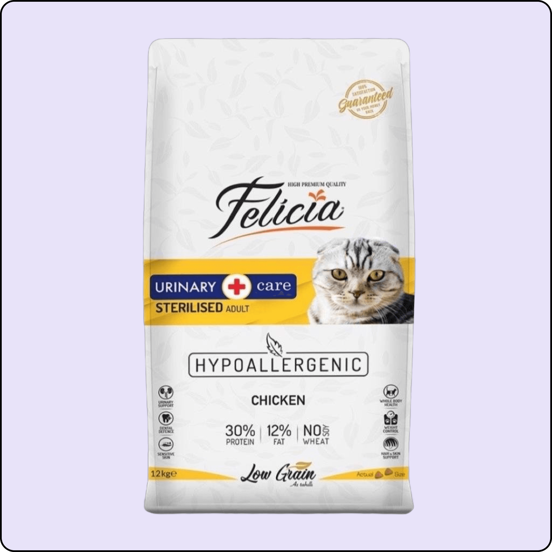 Felicia Hypo-Allergenic Üriner Sağlığı için Tavuklu Düşük Tahıllı Kısırlaştırılmış Kedi Maması 2 kg