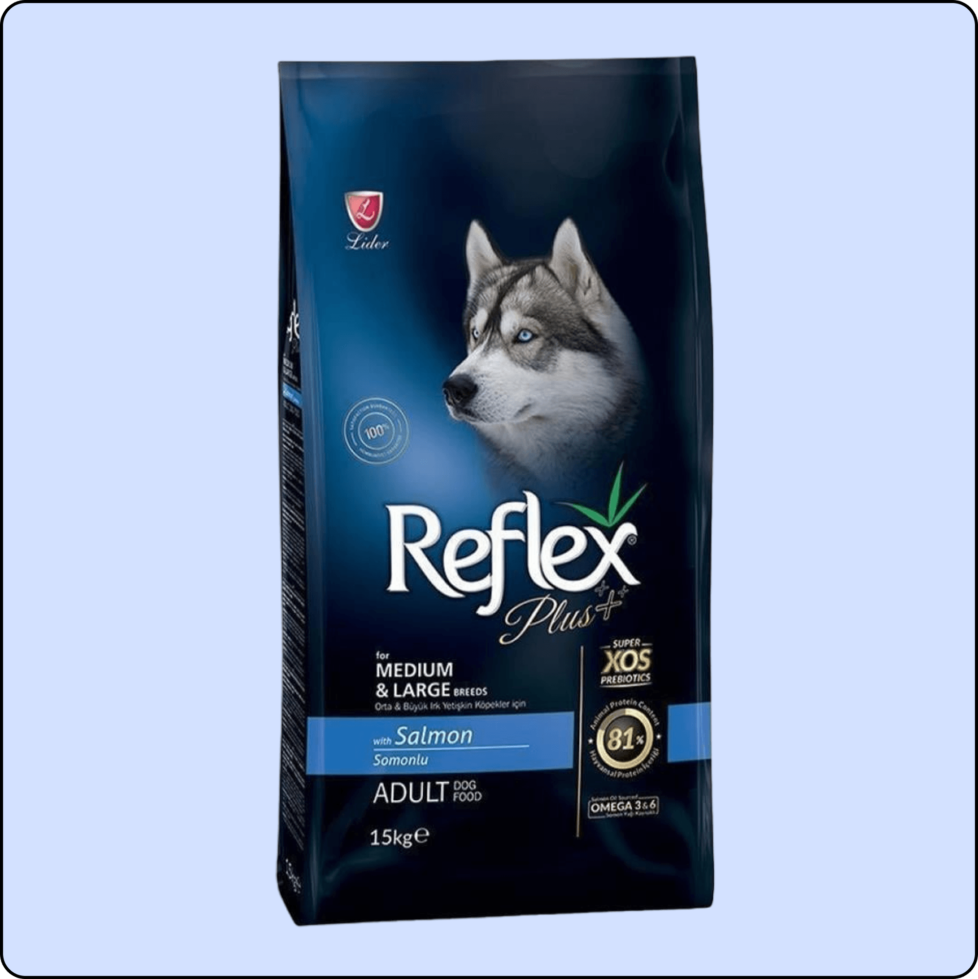 Reflex Plus Orta ve Büyük Irk Somonlu Yetişkin Köpek Maması 15 kg 