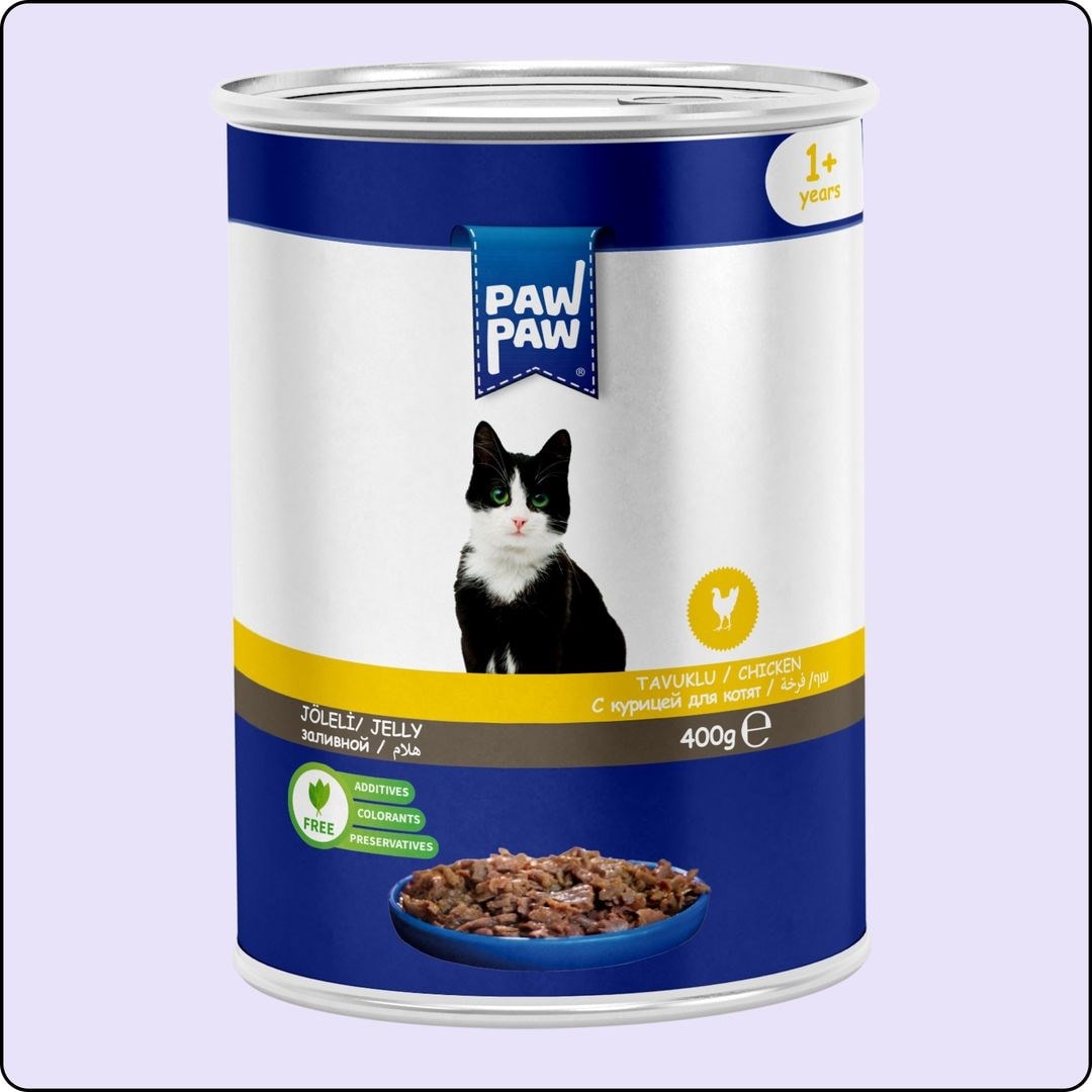 Paw Paw Tavuk Etli Yetişkin Kedi Konserve Maması 400 gr 6 Adet 