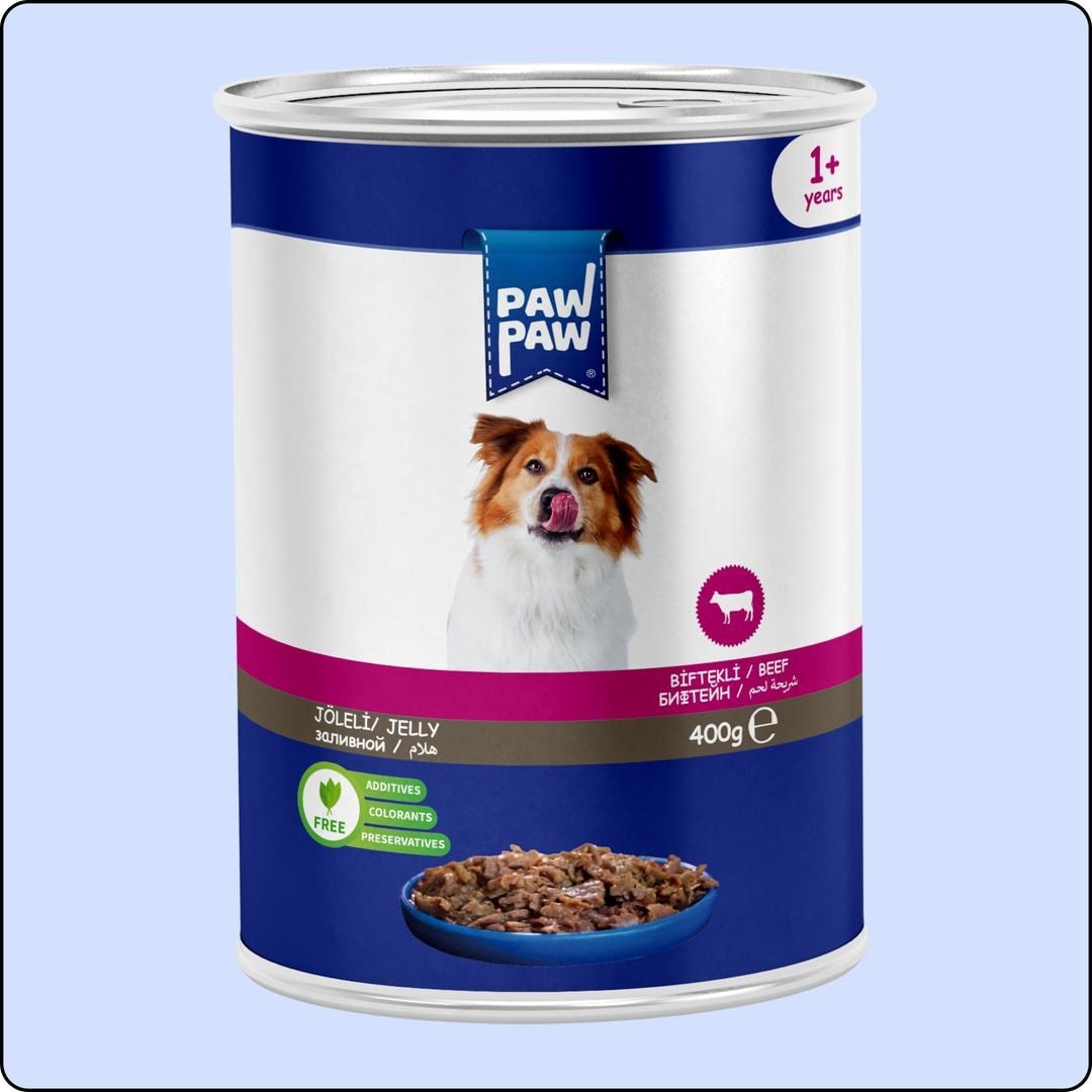 Paw Paw Sığır Etli Yetişkin Köpek Konserve Maması 400 gr 24 Adet