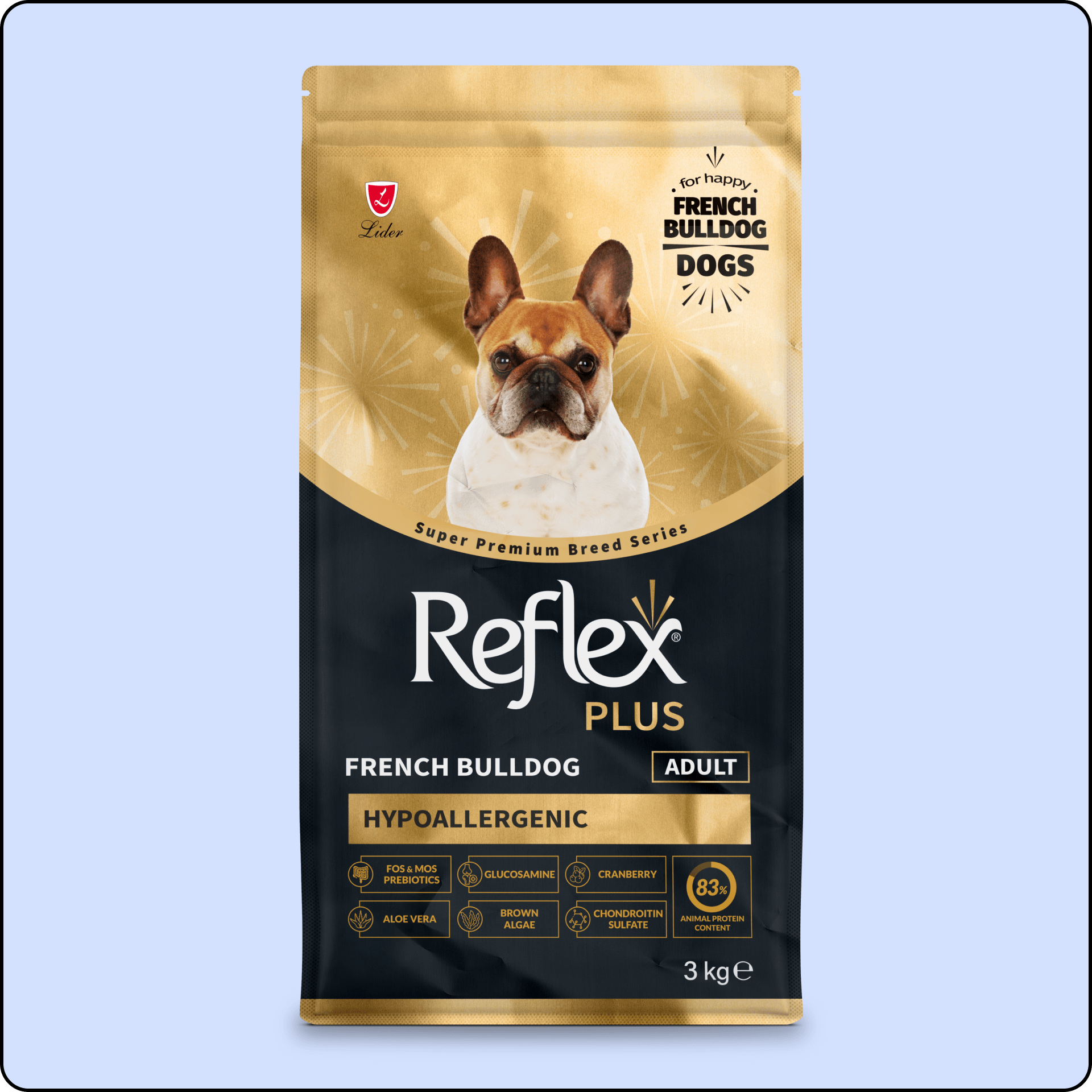 Reflex Plus Hipoalerjenik French Bulldog Yetişkin Köpek Maması 3 kg