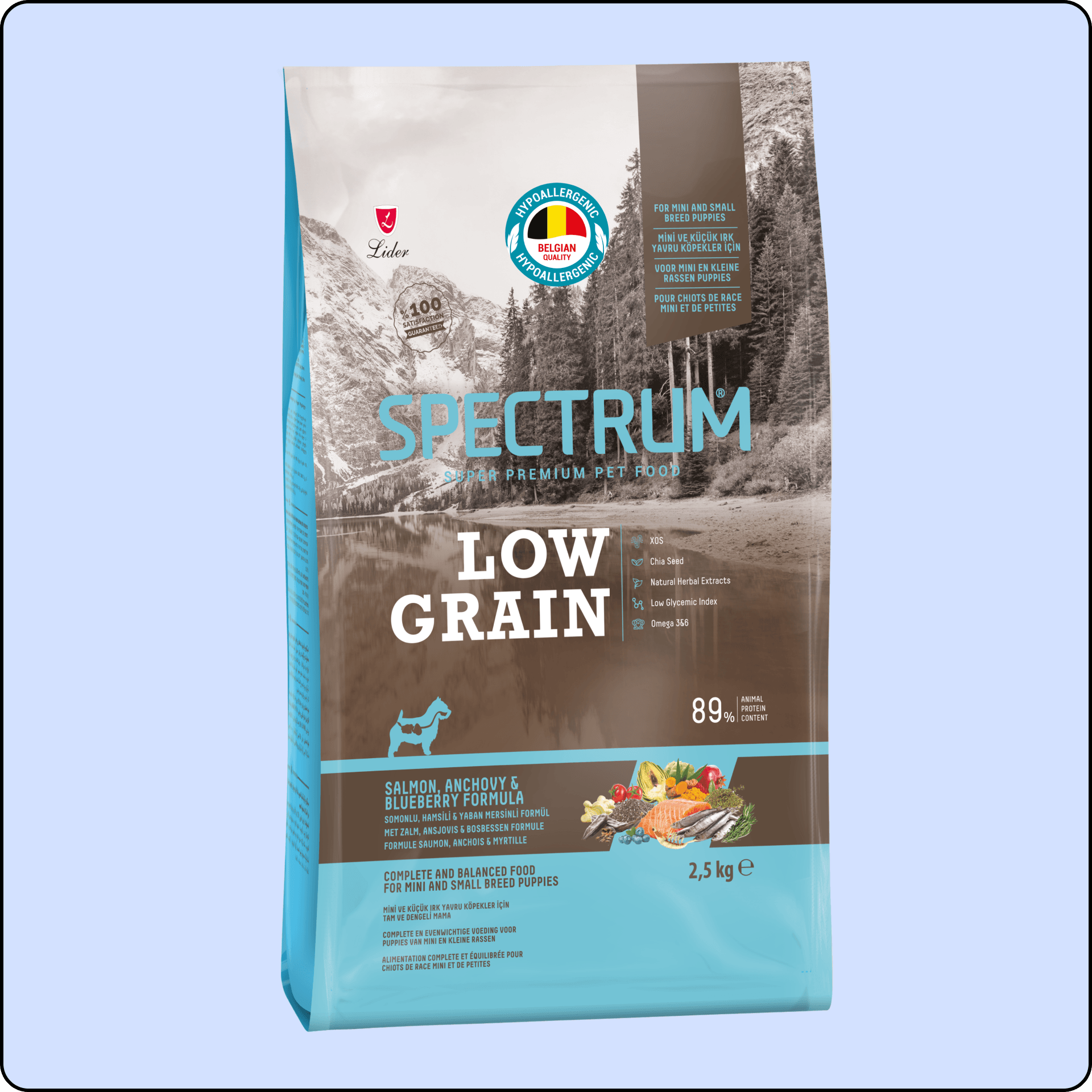 Spectrum Düşük Tahıllı Somonlu Hamsili ve Yaban Mersinli Küçük Irk Yavru Köpek Maması 2.6 Kg