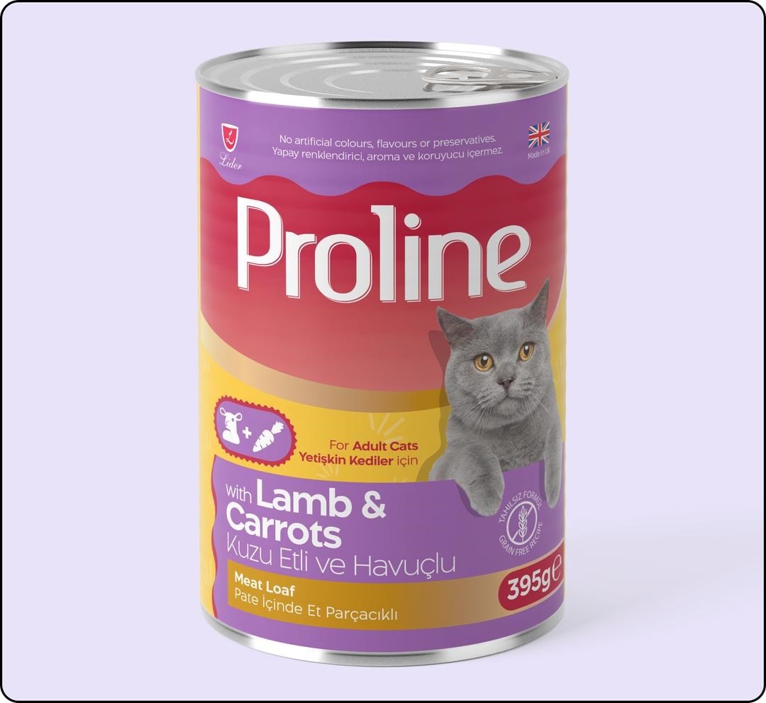 Proline Sos İçinde Parça Kuzu Etli ve Havuçlu Yetişkin Kedi Konservesi 395 gr 12 Adet