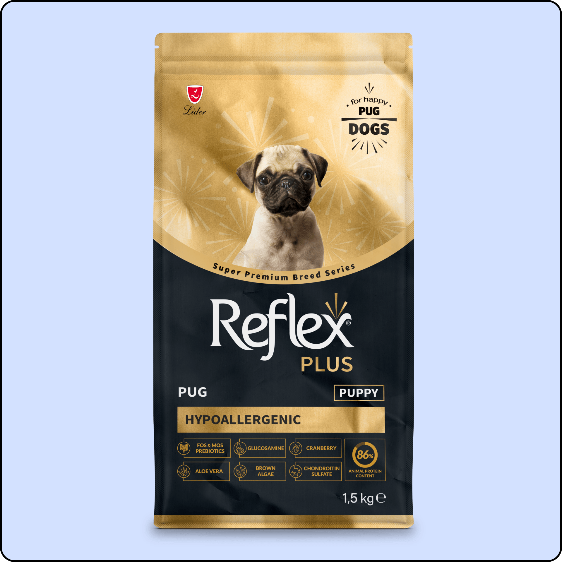 Reflex Plus Hipoalerjenik Pug Yavru Köpek Maması 1,5 kg
