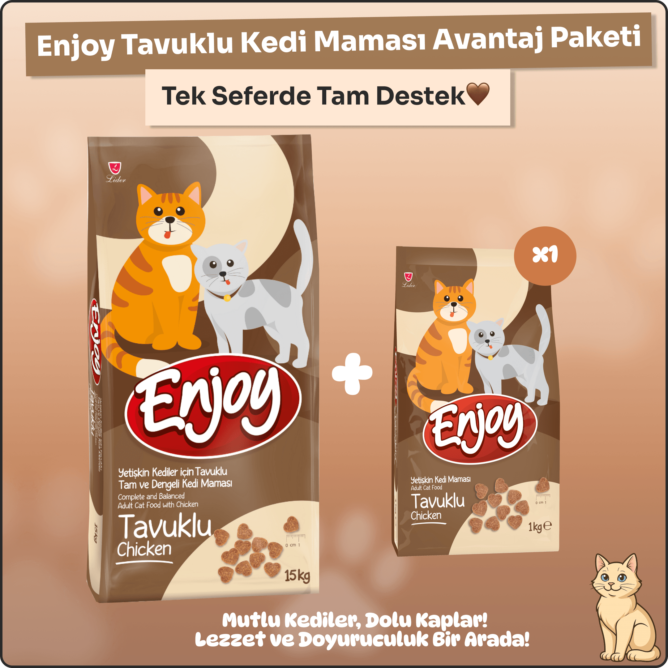 Enjoy Tavuklu Doyurucu Paket – 15+1 kg Avantaj Serisi