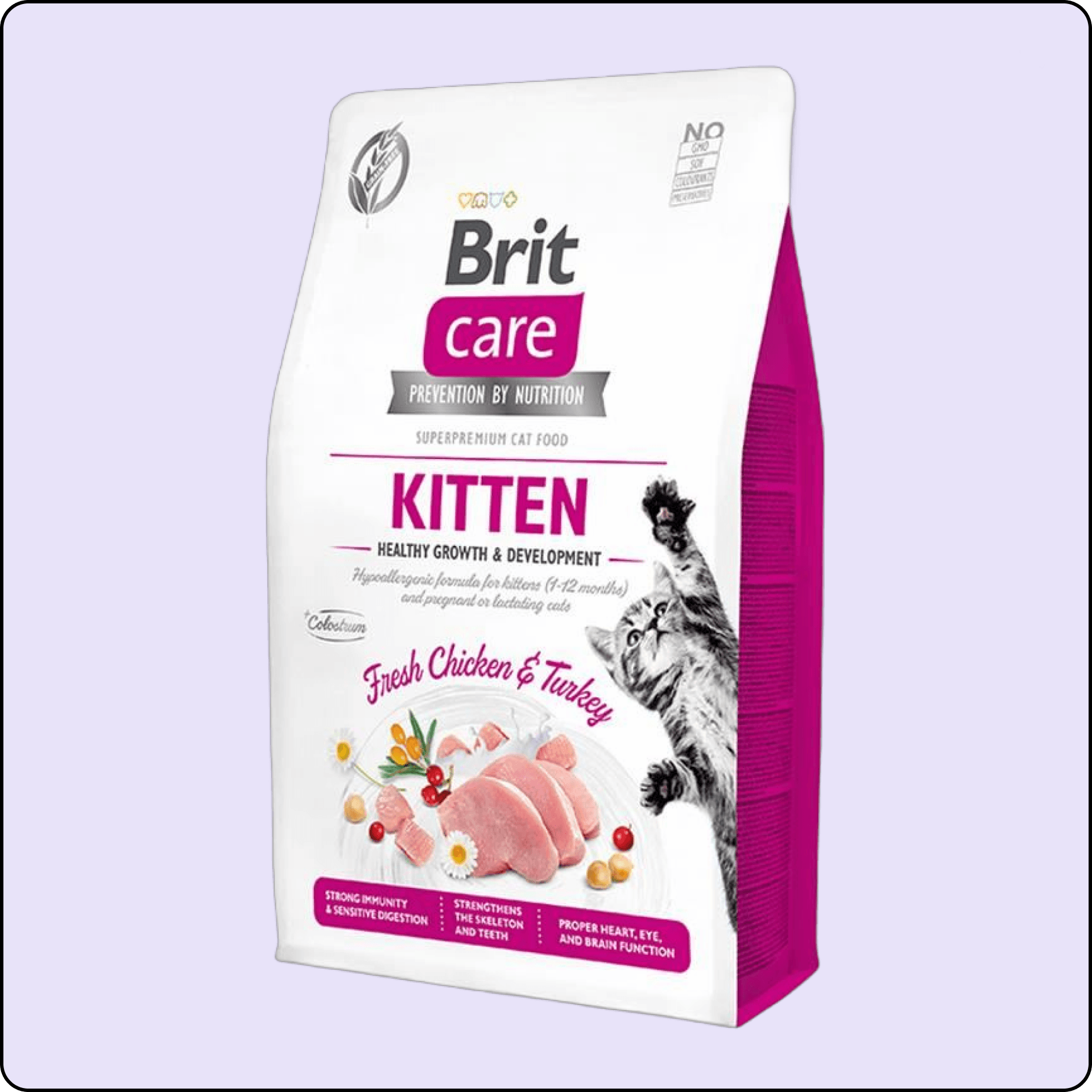 Brit Care Hypo-Allergenic Sağlıklı Büyüme için Tavuklu ve Hindili Tahılsız Yavru Kedi Maması 2 kg