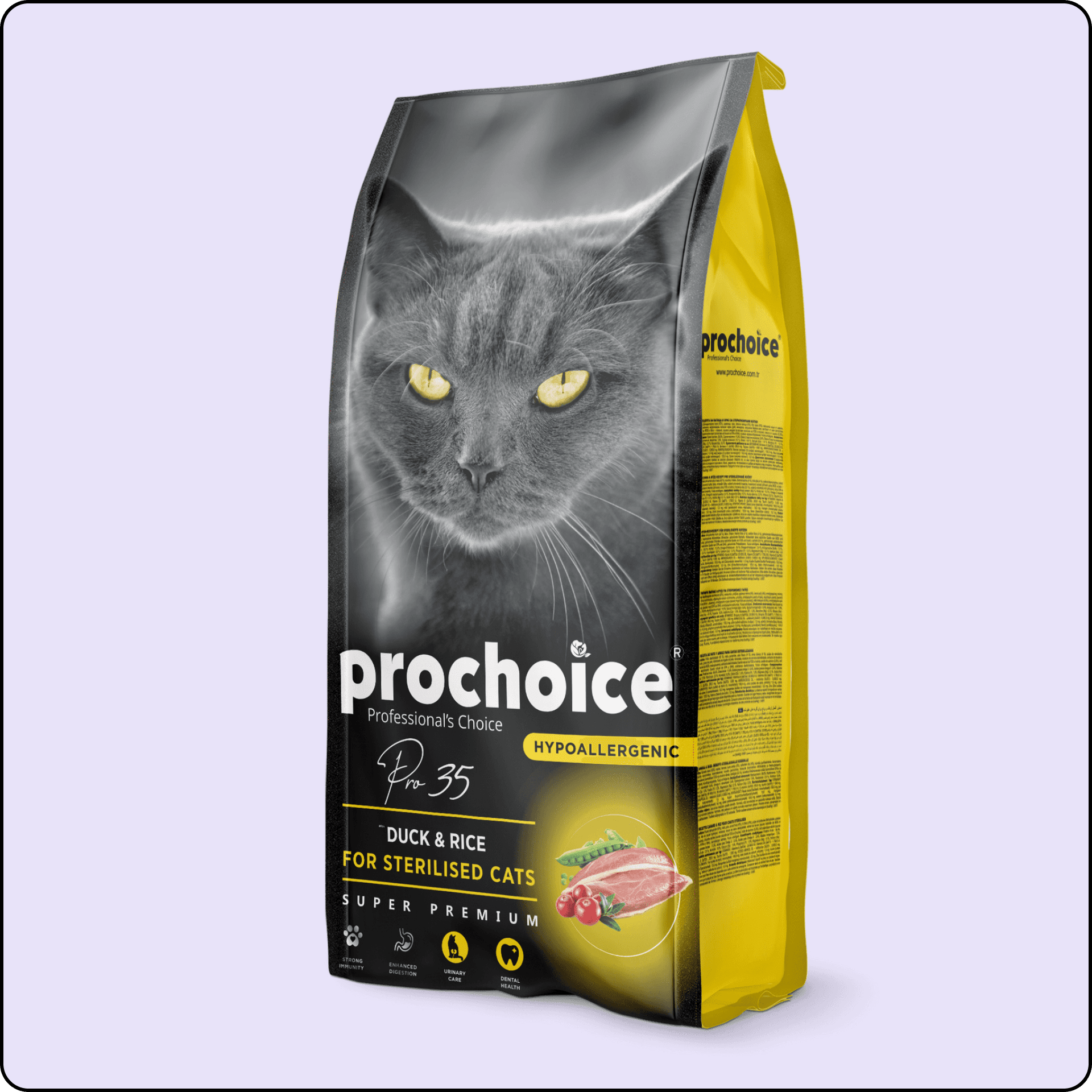 ProChoice 35 HypoAllergenic Ördekli ve Pirinçli Düşük Tahıllı Kısırlaştırılmış Kedi Maması 2 kg
