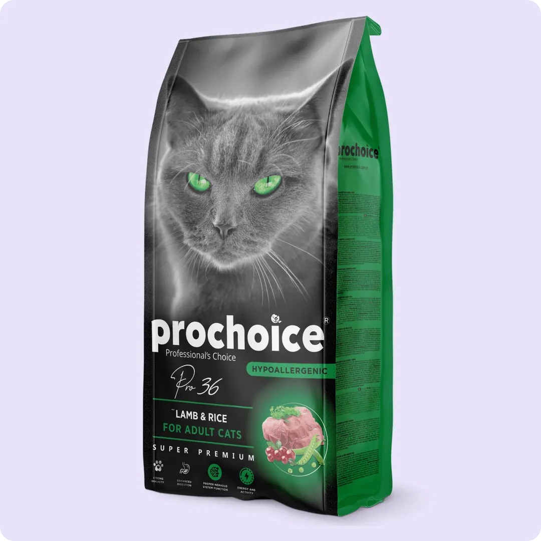 ProChoice 36 Kuzulu ve Pirinçli Düşük Tahıllı Yetişkin Kedi Maması 2 kg