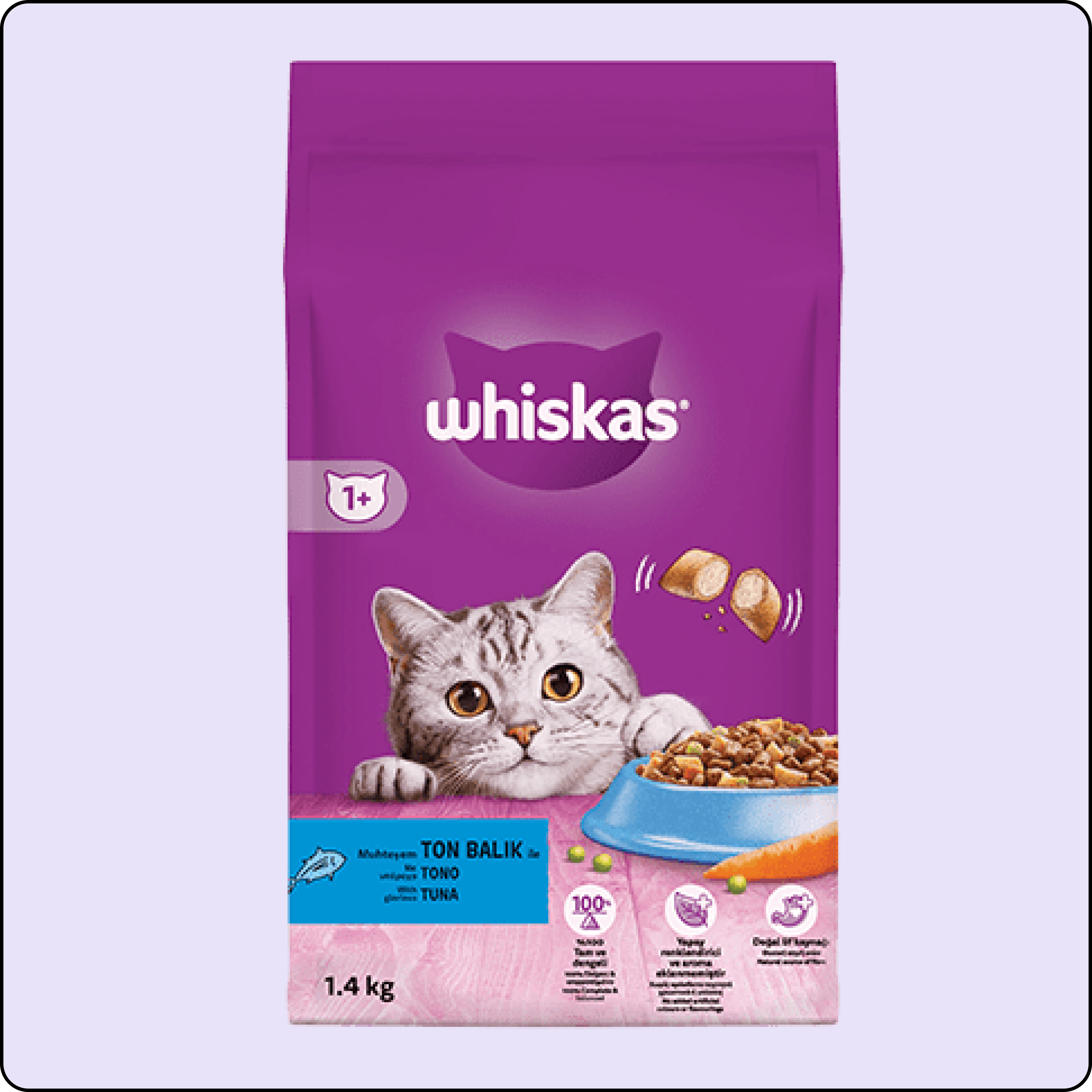 Whiskas Ton Balıklı ve Sebzeli Yetişkin Kedi Maması 1,4 kg