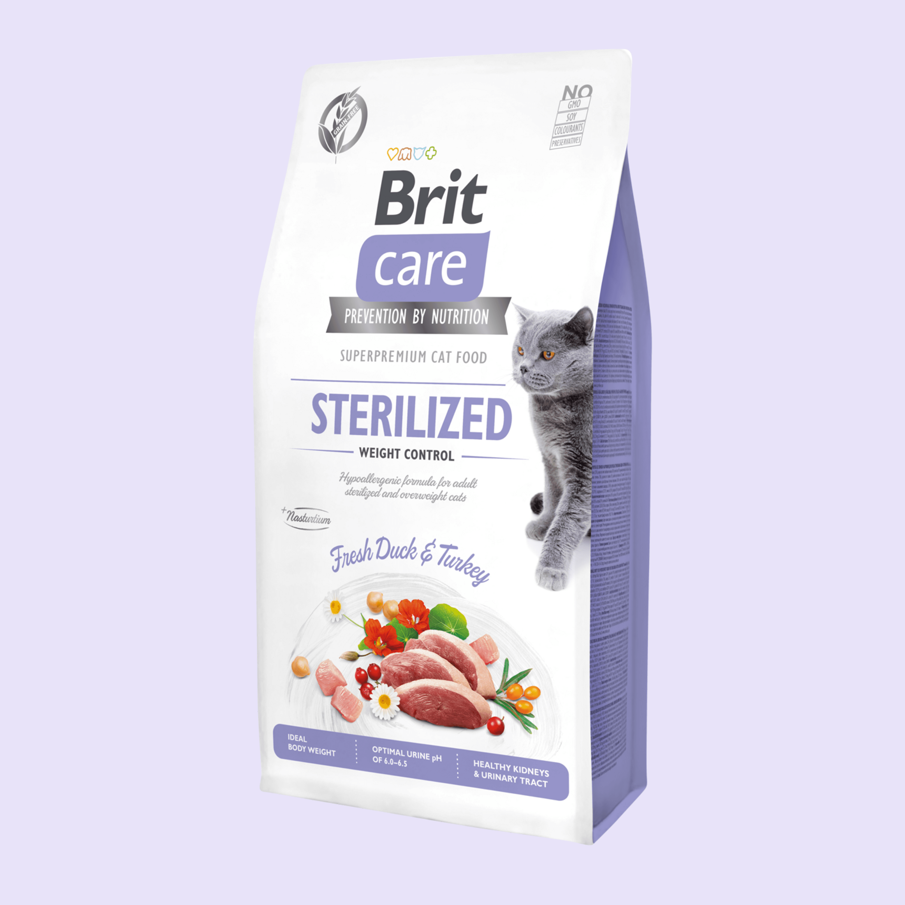 Brit Care Hypo-Allergenic Kilo Kontrolü için Ördekli Tahılsız Kısırlaştırılmış Kedi Maması 7 kg