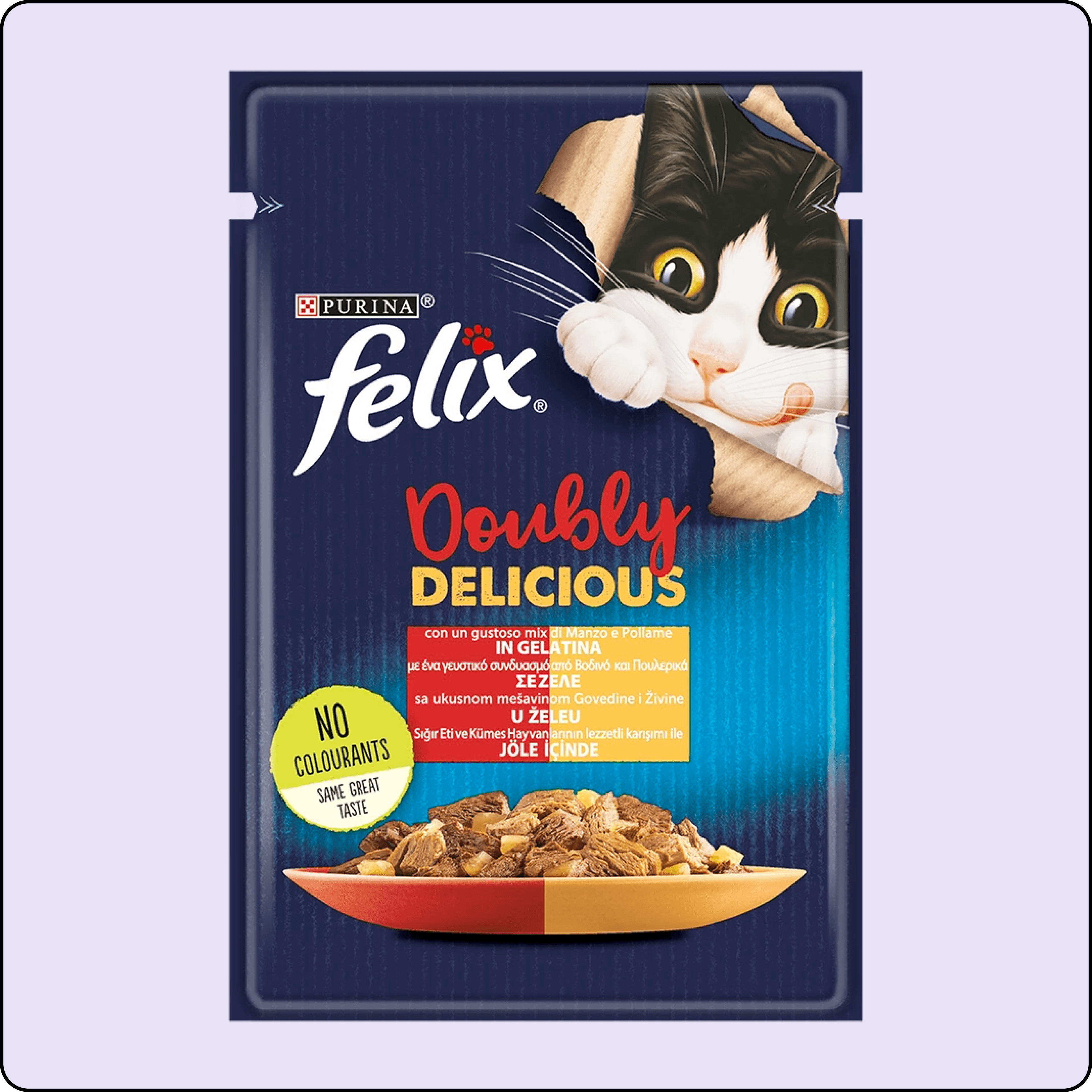 Felix Çifte Lezzet Tavuk ve Sığır Etli Yetişkin Kedi Konservesi 85 gr